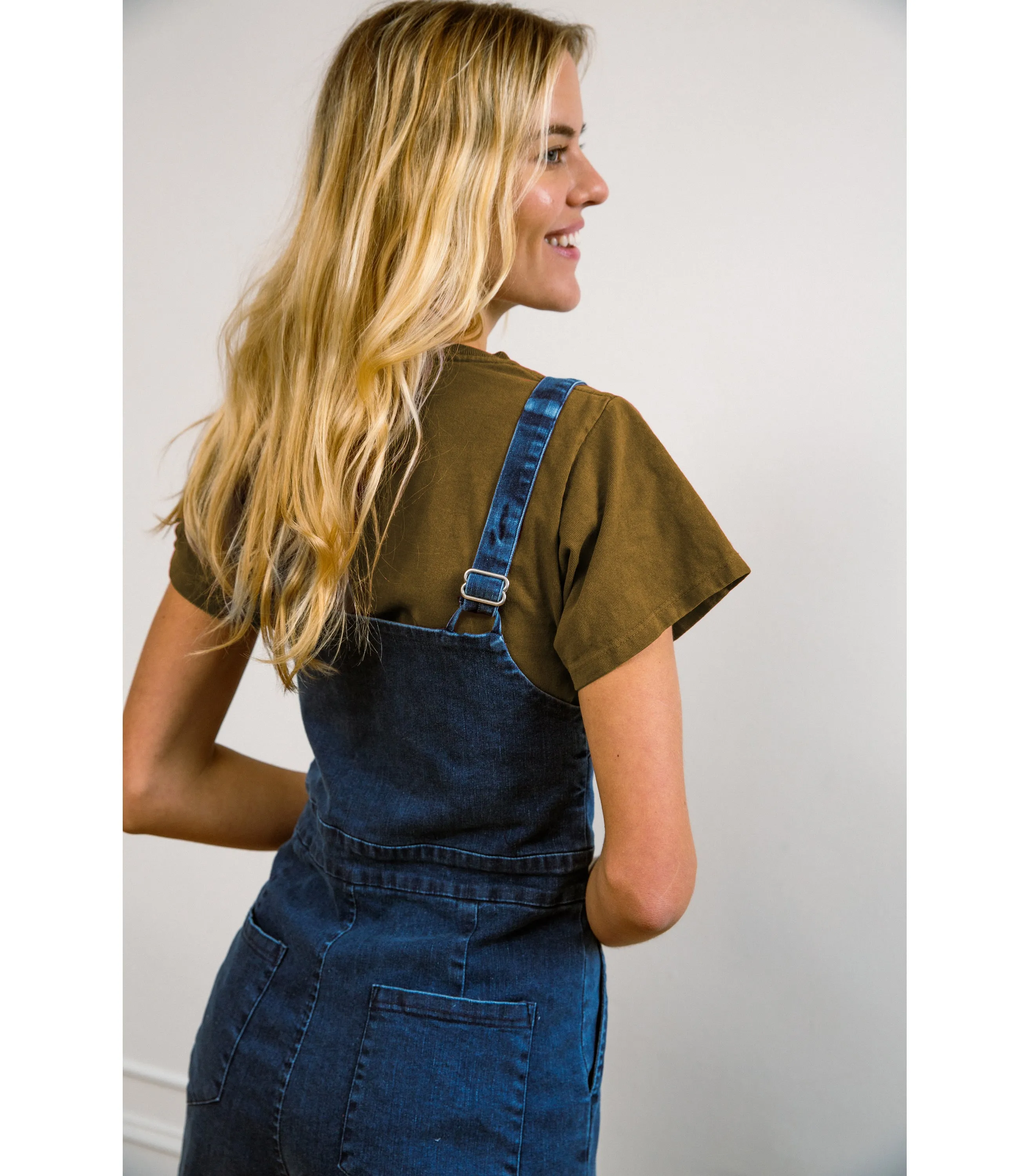 Claudia Zip Front Cropped Jumpsuit - Washed Indigo sold by Loup product image thumbnail 3