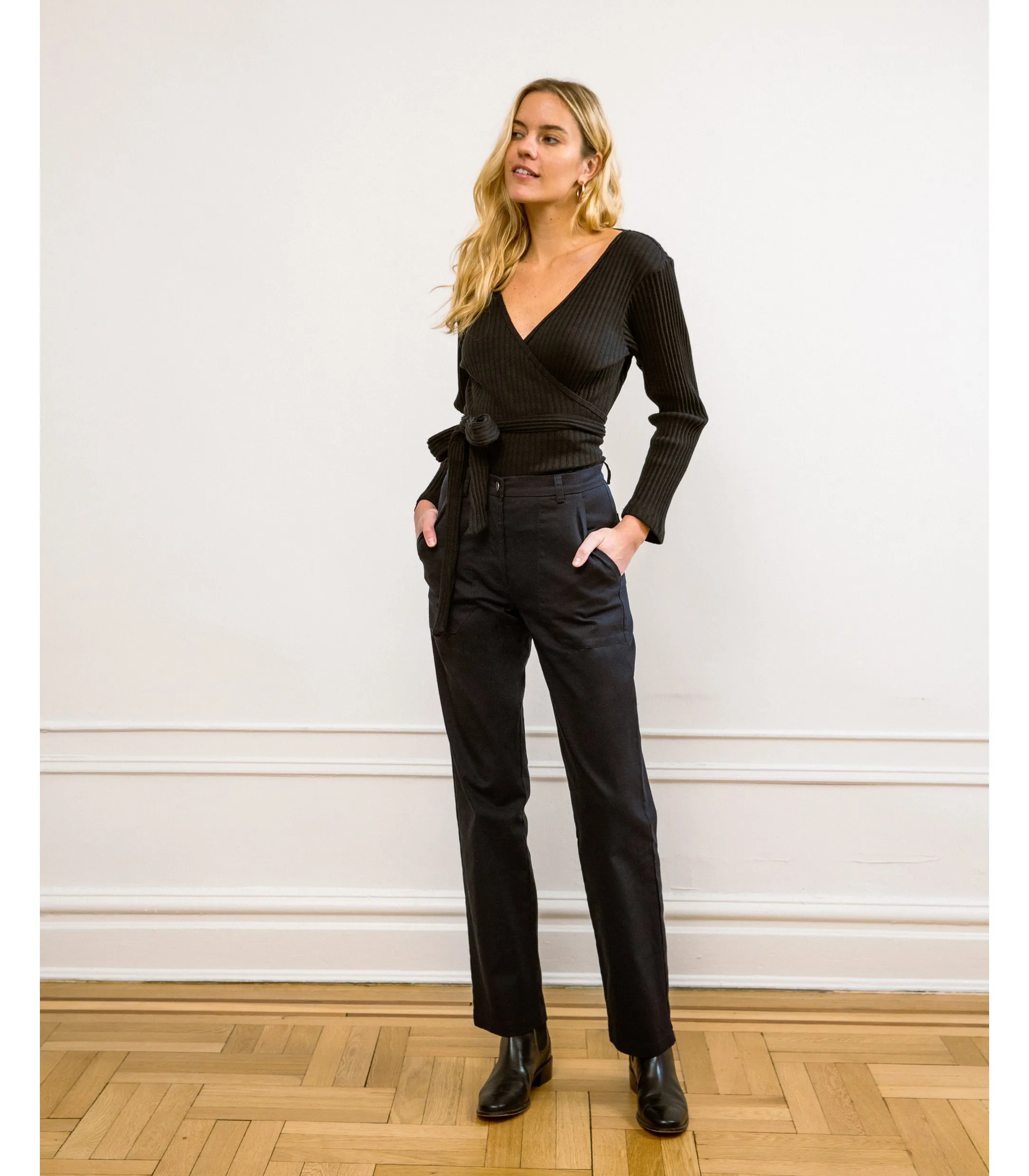 Long James Straight-Leg Work Pant - Black sold by Loup product image thumbnail 3