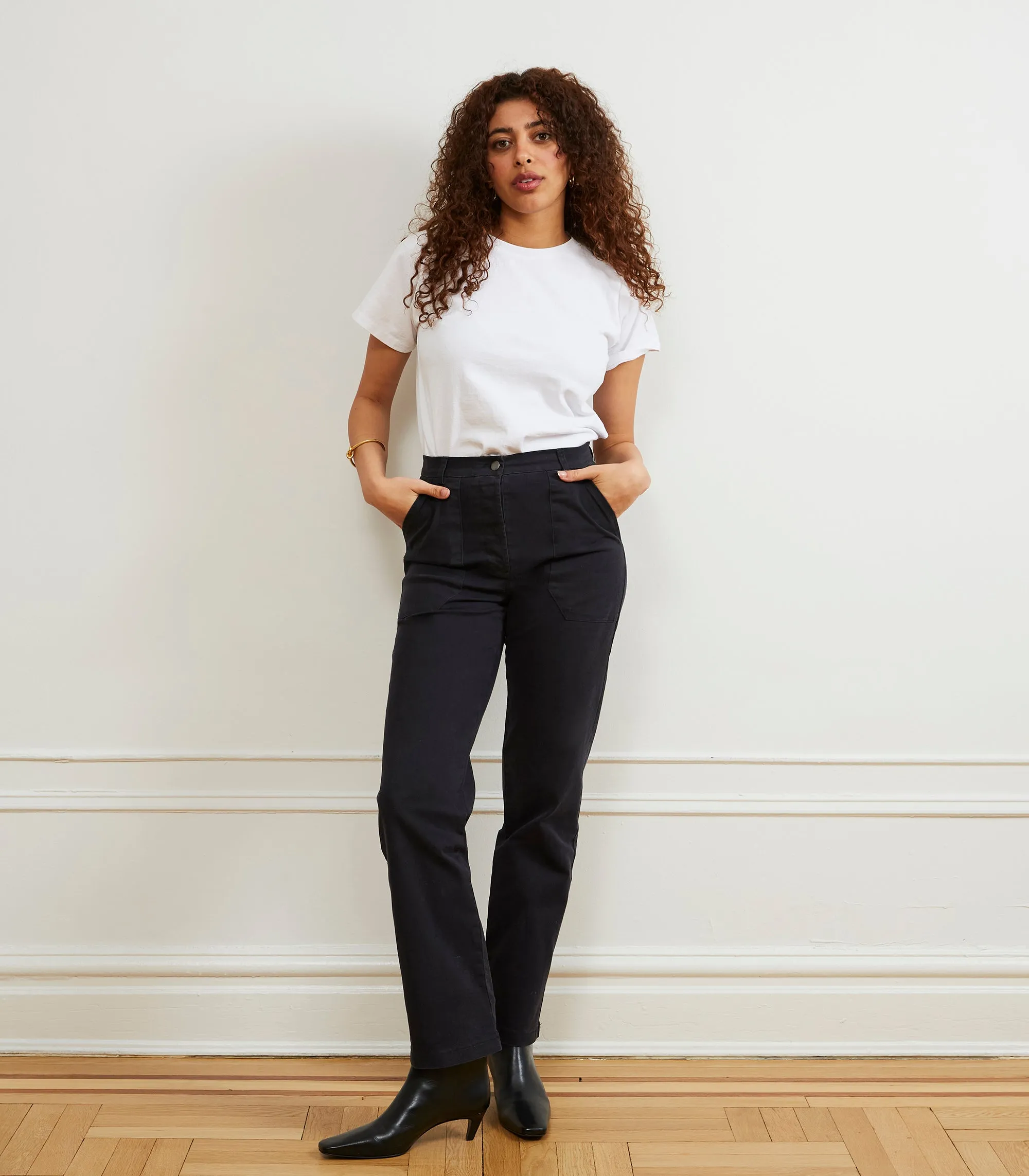 Long James Straight-Leg Work Pant - Black sold by Loup