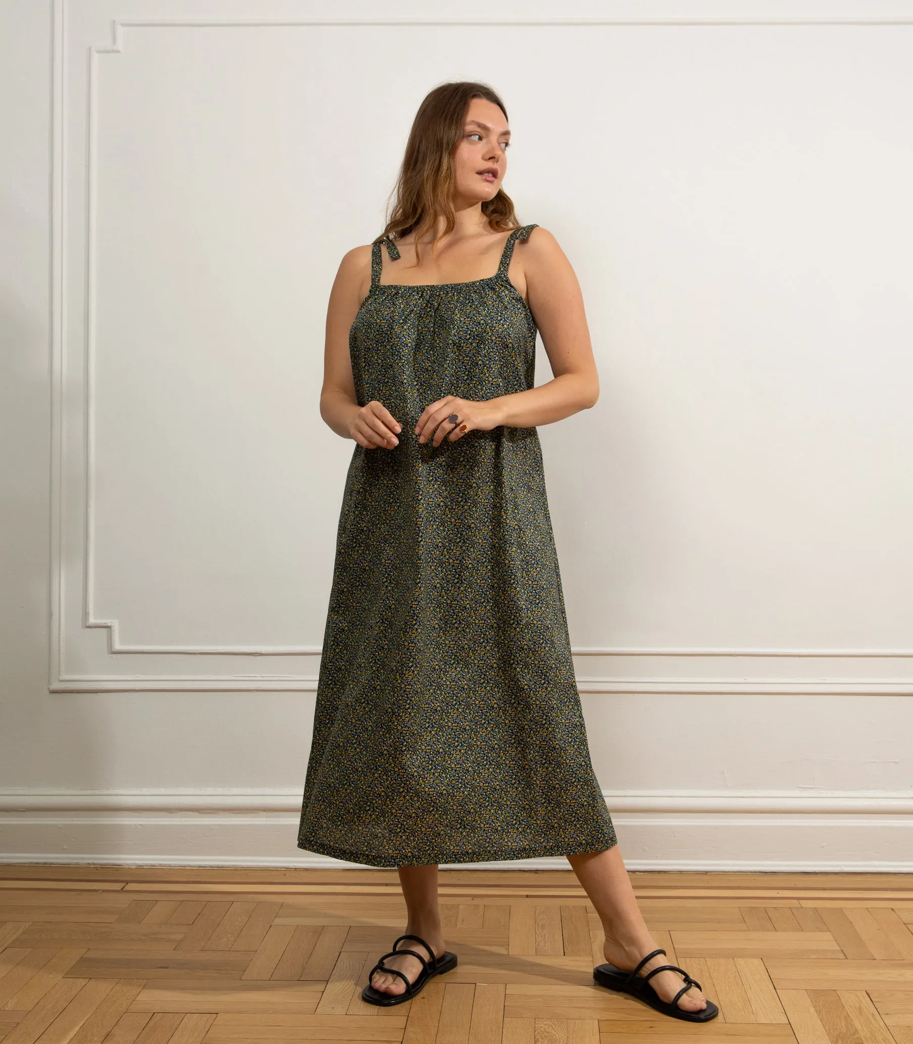 Penelope Tie Strap Dress - Dark Floral sold by Loup product image thumbnail 3