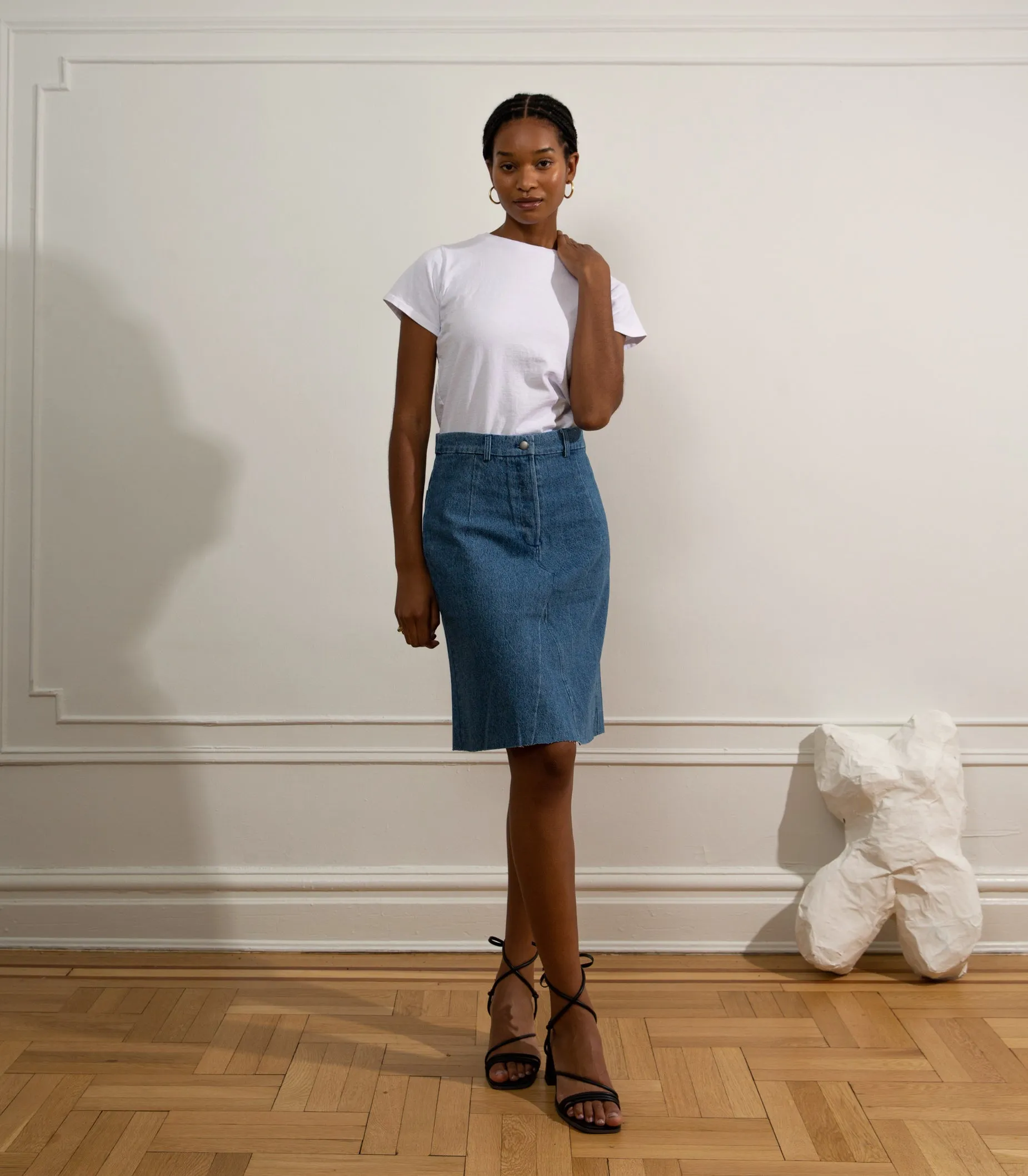 Daria Pencil Skirt - Indigo sold by Loup