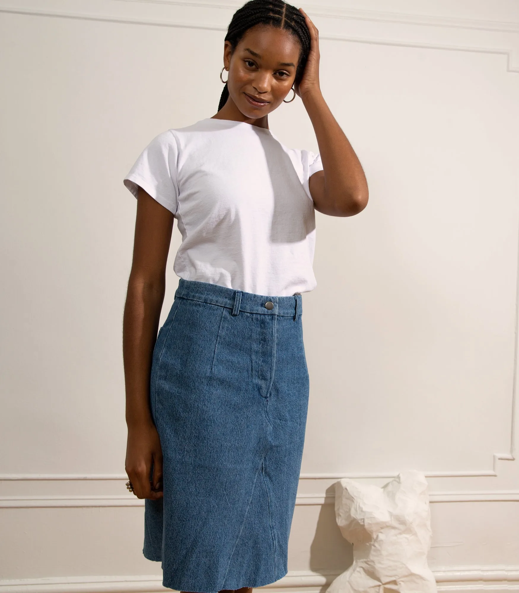 Daria Pencil Skirt - Indigo sold by Loup product image thumbnail 3