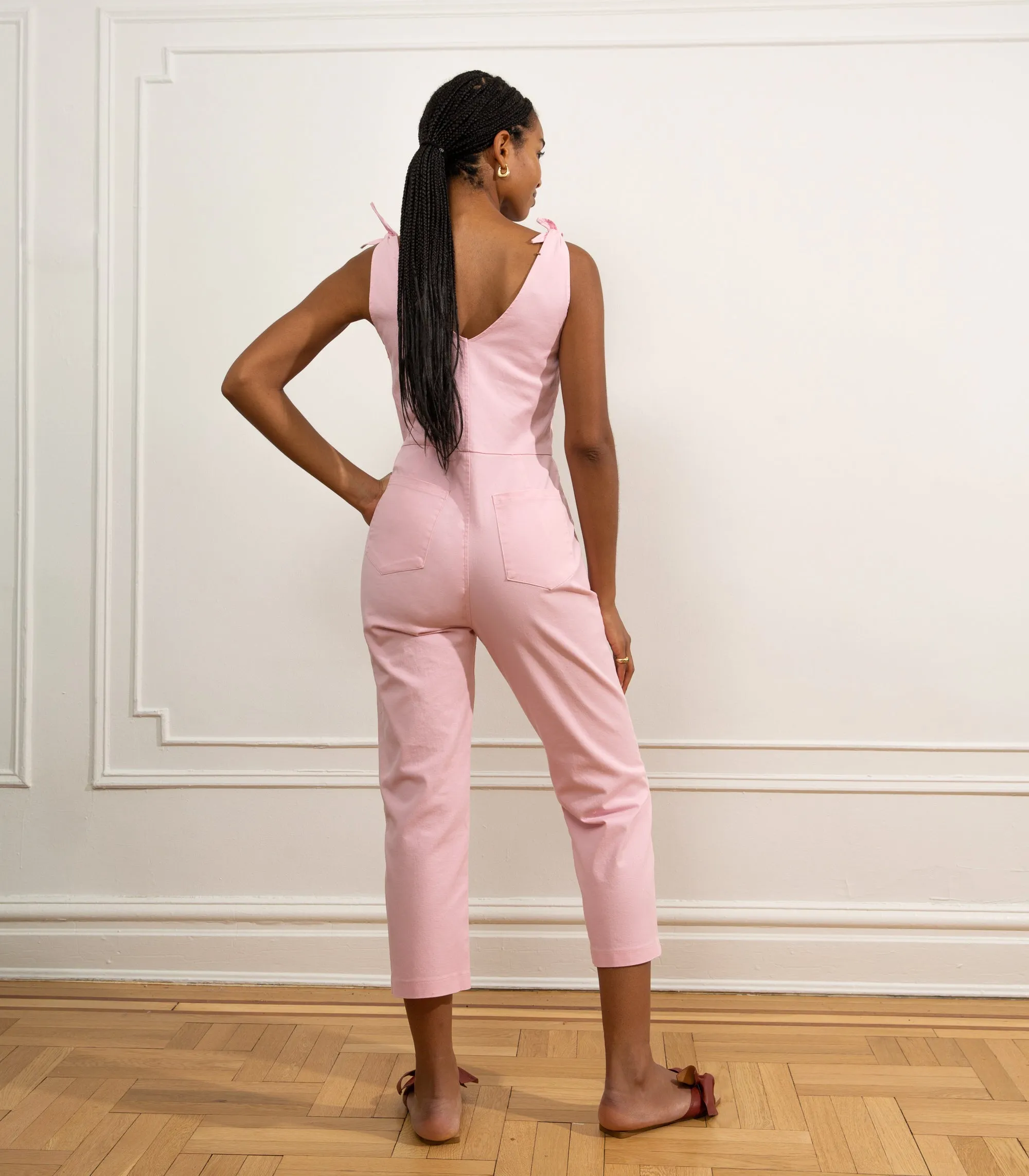 Slate Tie Strap Coveralls - Pink sold by Loup product image thumbnail 4