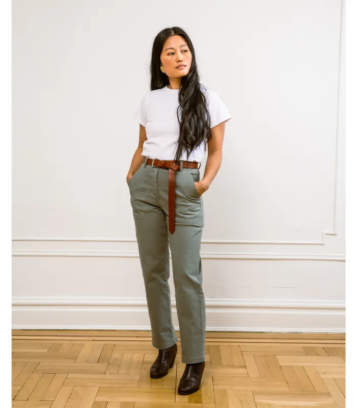 James Straight-Leg Work Pant - Sage sold by Loup