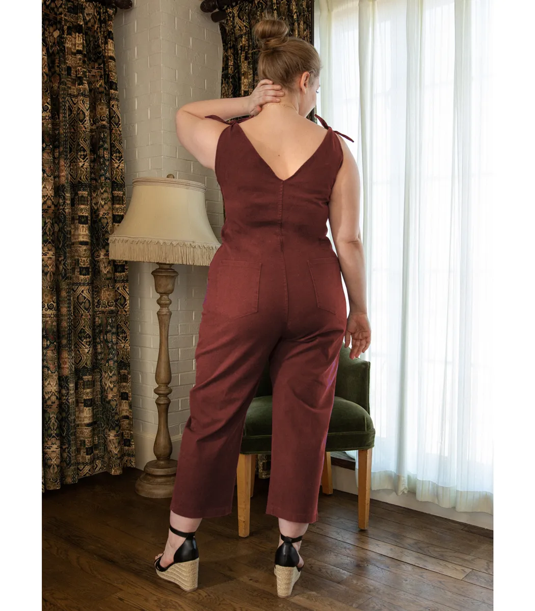 Slate Tie Strap Coveralls - Terracotta sold by Loup product image thumbnail 4