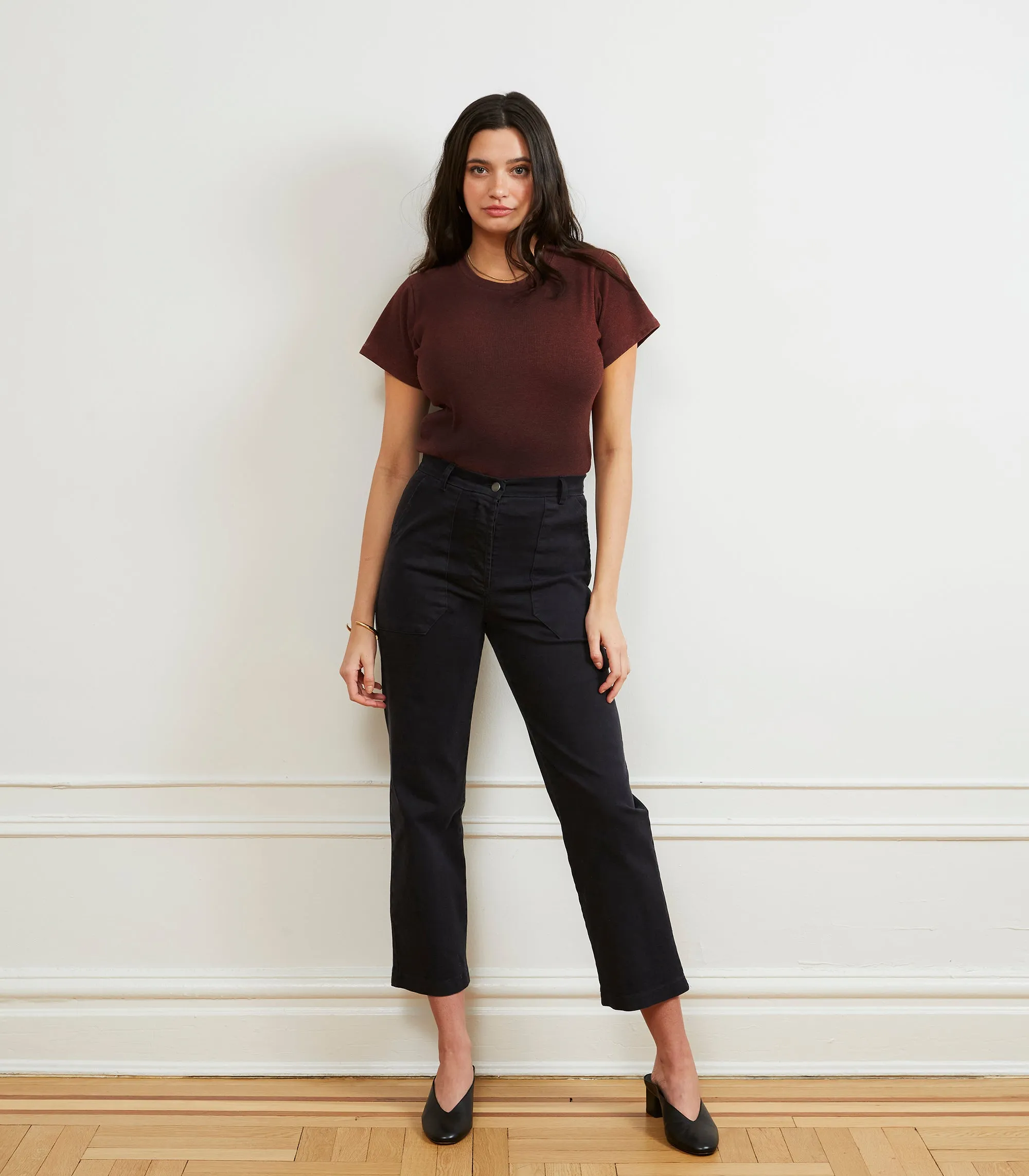 James Straight-Leg Work Pant - Black sold by Loup