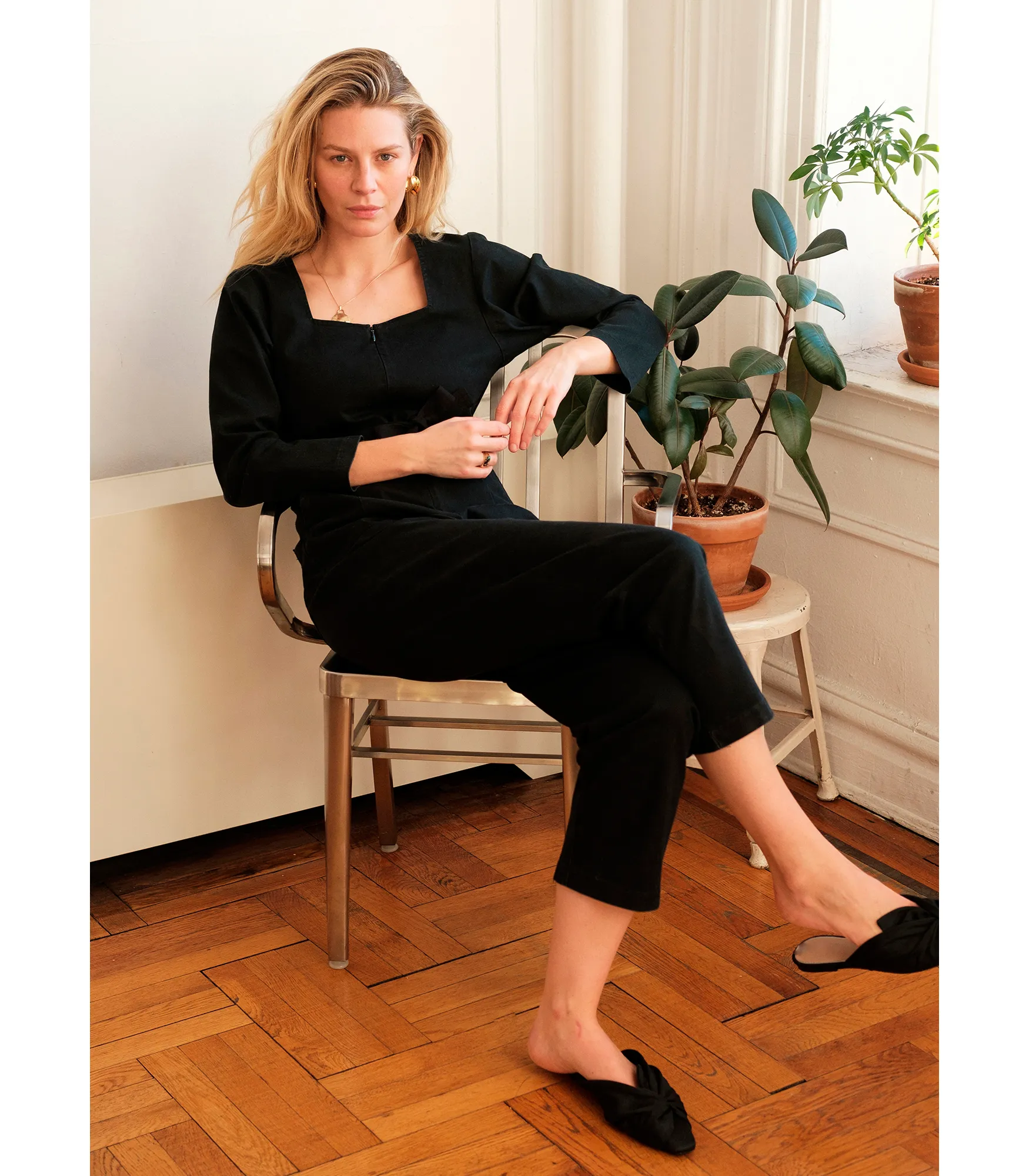 Nia Long Sleeve Cropped Jumpsuit - Black sold by Loup product image thumbnail 3