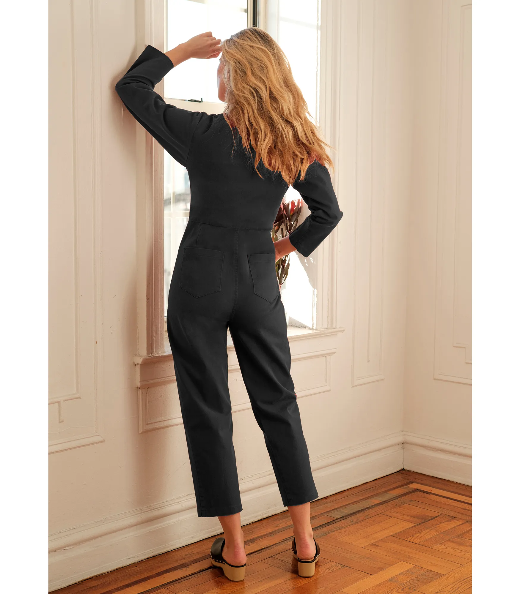 Nia Long Sleeve Cropped Jumpsuit - Black sold by Loup product image thumbnail 2