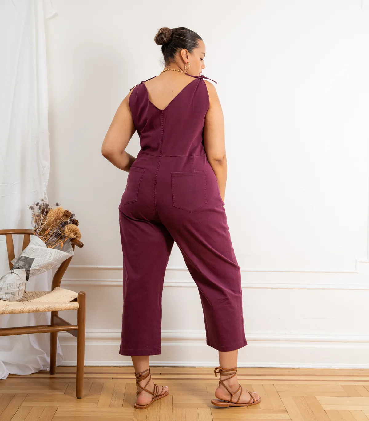 Slate Tie Strap Coveralls - Maroon sold by Loup product image thumbnail 2