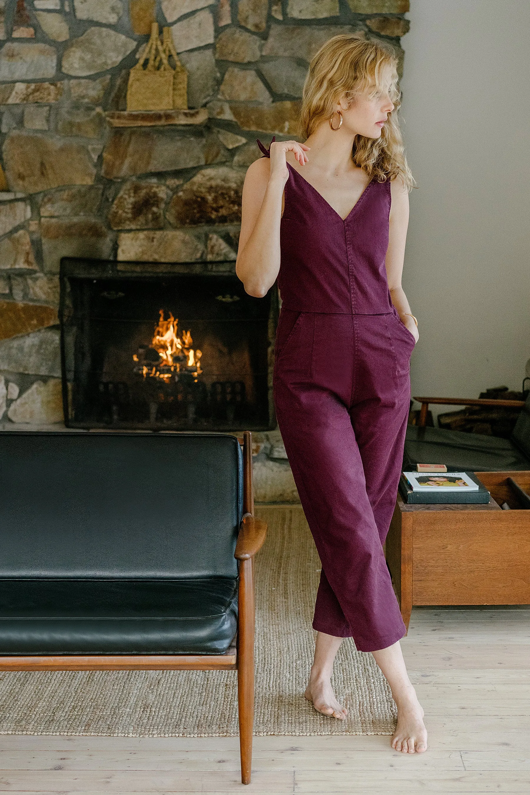 Slate Tie Strap Coveralls - Maroon sold by Loup product image thumbnail 5