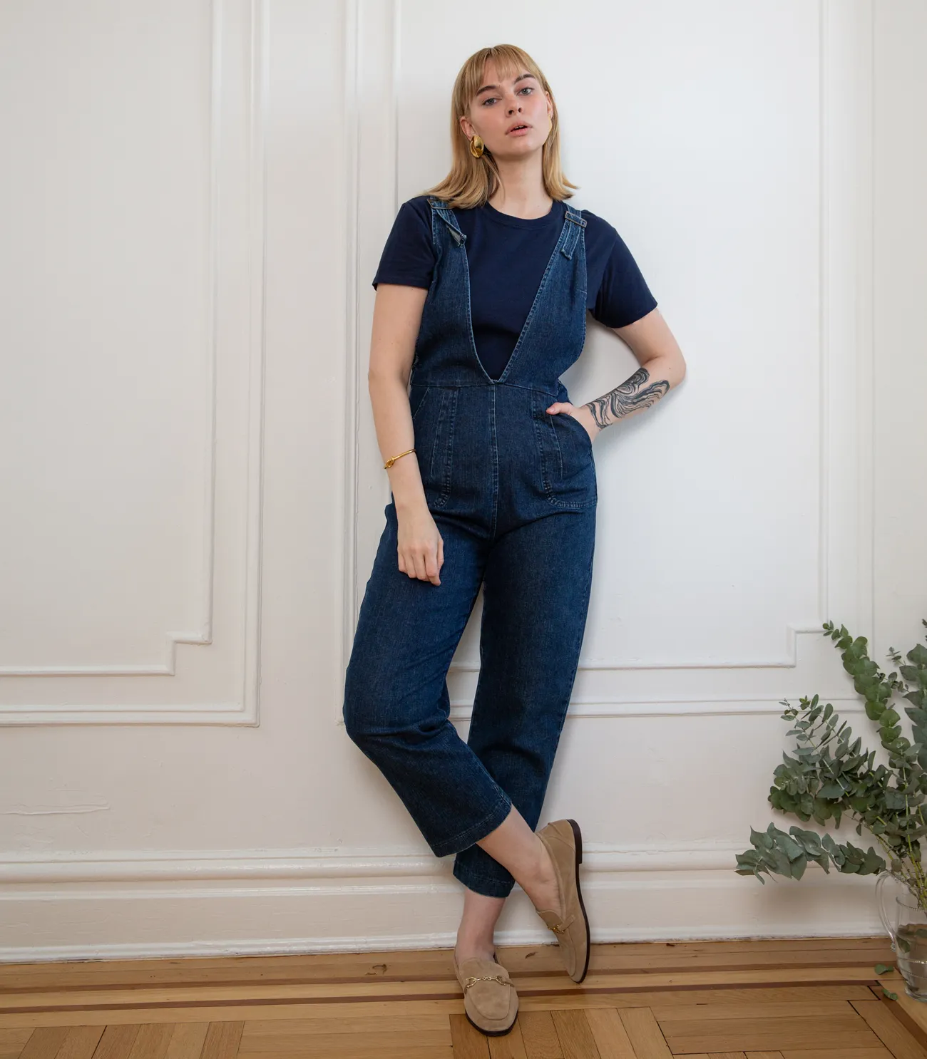 Rhoda Buckle Strap Coveralls - Dark Indigo sold by Loup product image thumbnail 4