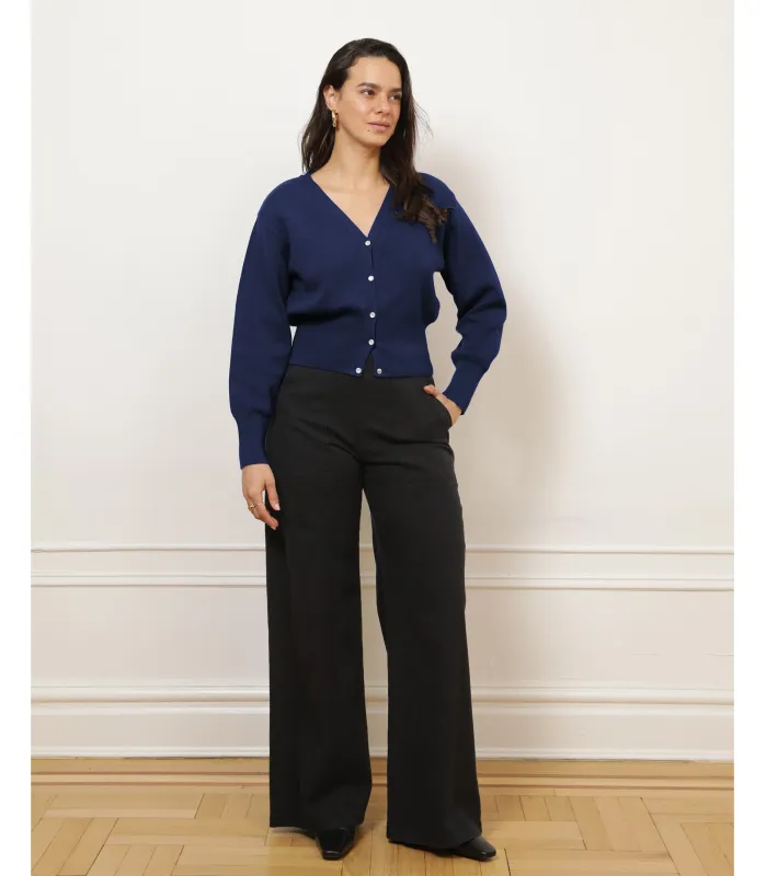 Long Sabrina Wide-Leg Pants - Black made by Loup