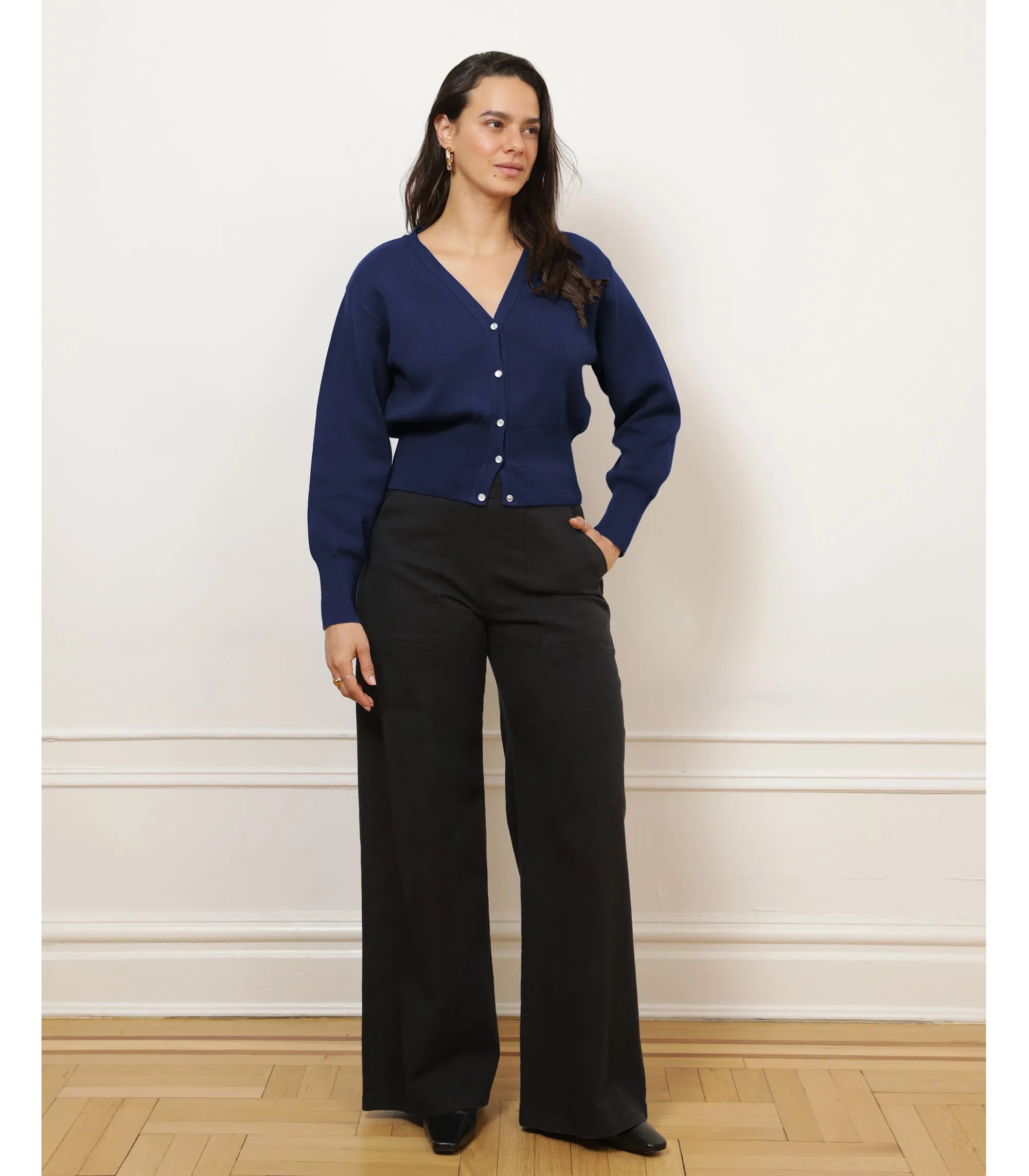 Long Sabrina Wide-Leg Pants - Black sold by Loup