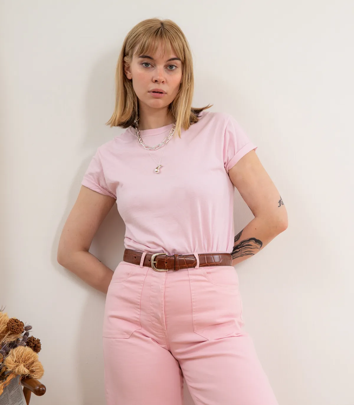 Simone Wide Crop Pants - Pink sold by Loup product image thumbnail 2