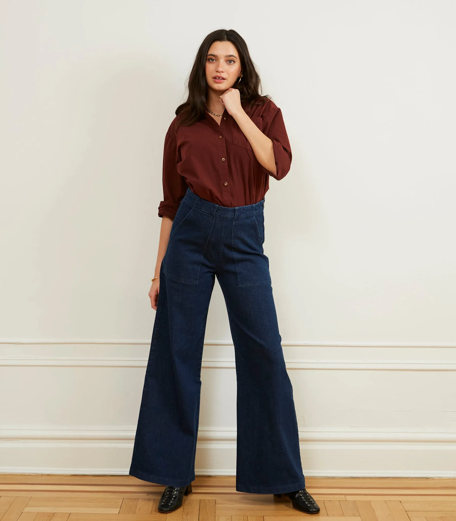 Long Sabrina Wide-Leg Jeans - Dark Indigo sold by Loup product image thumbnail 3