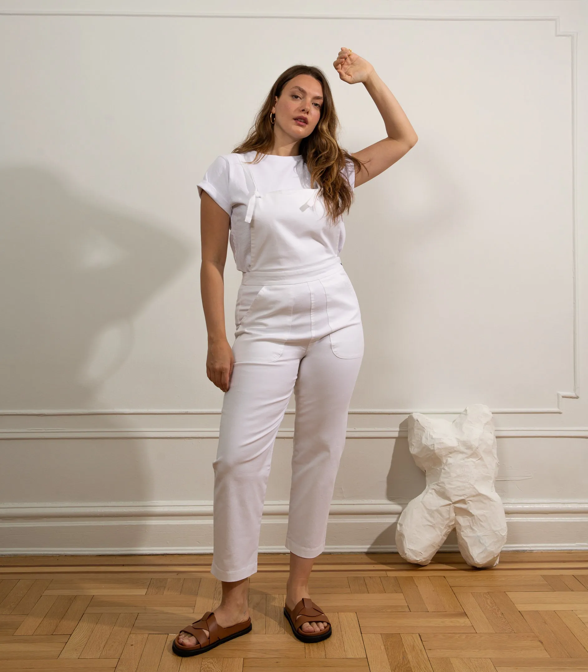 Knot Overalls - White sold by Loup