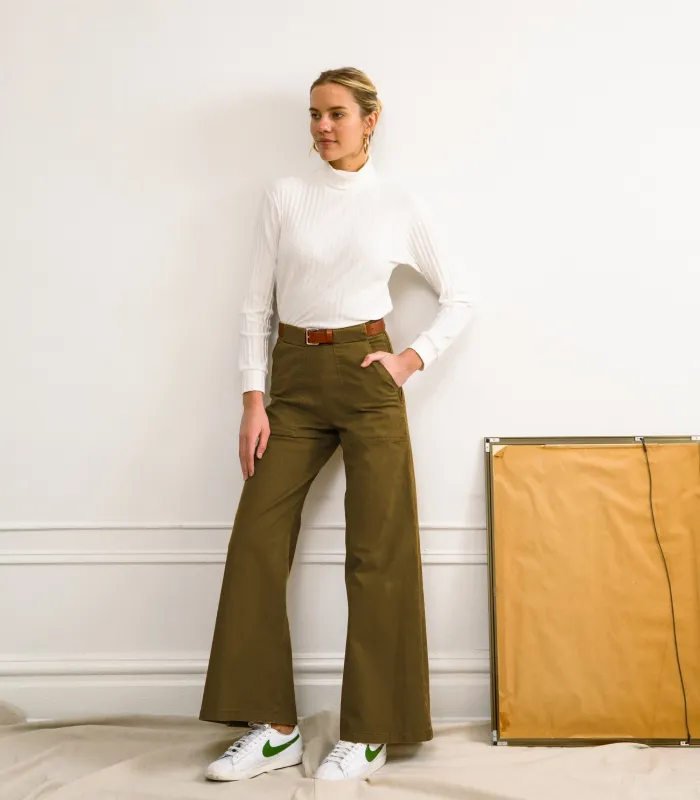Long Sabrina Wide-Leg Pants - Moss made by Loup