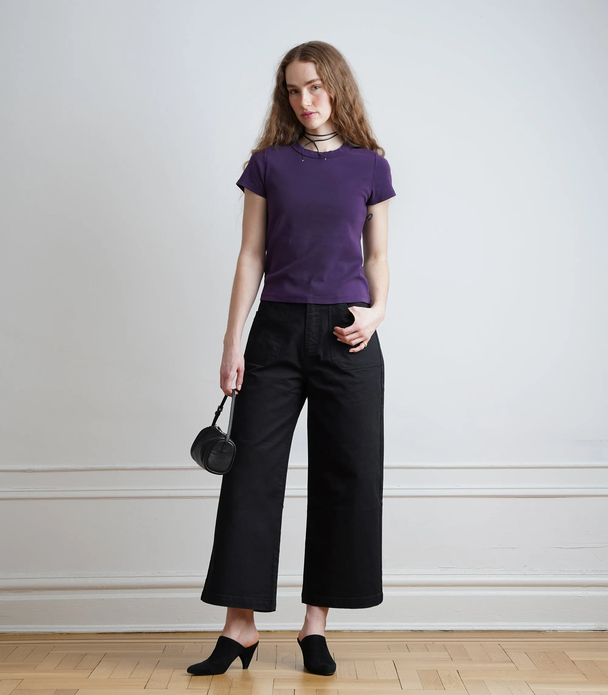 Farrah Cap Sleeve Ribbed Tee - Plum AW26 sold by Loup product image thumbnail 3