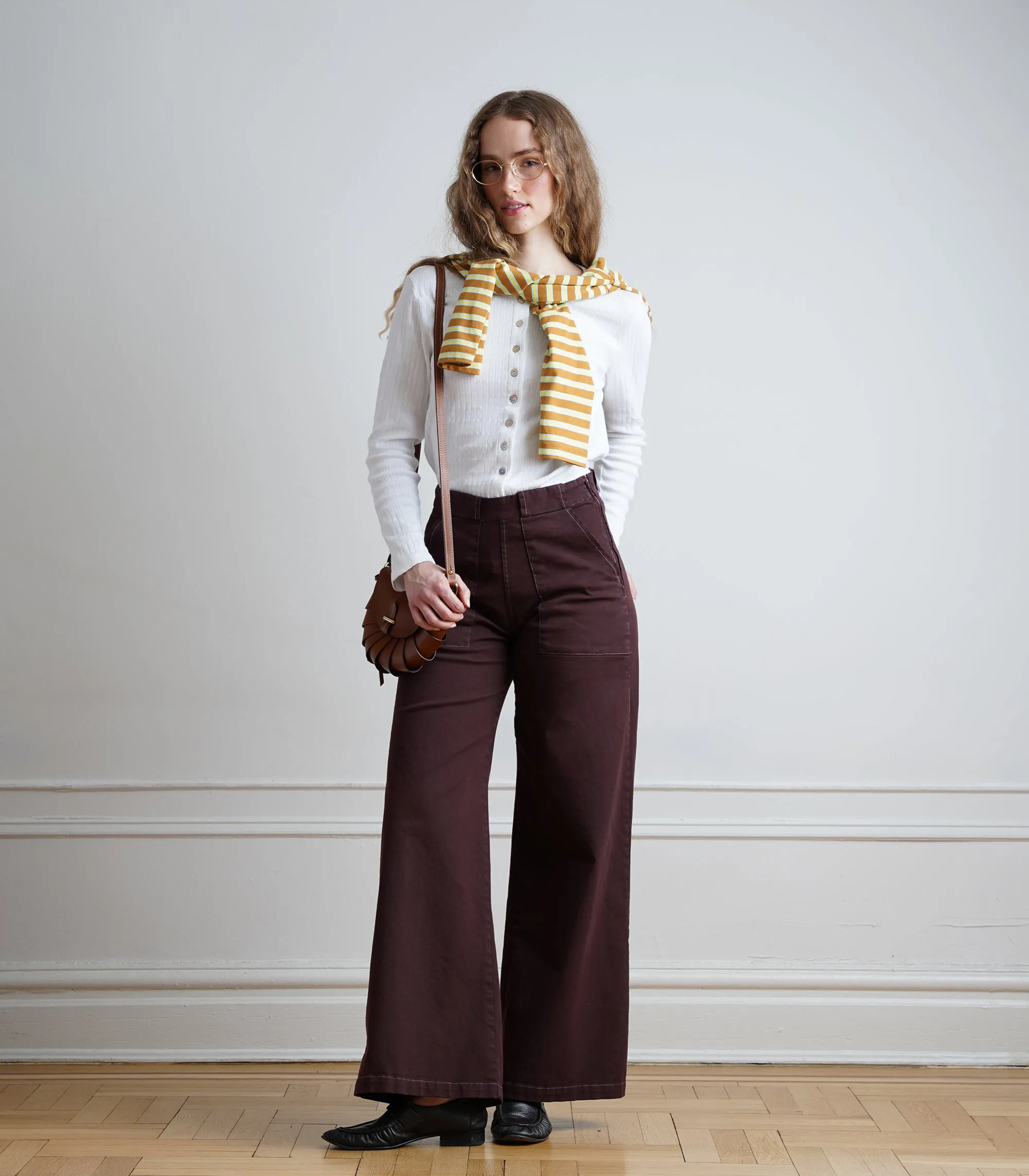 Long Sabrina Wide-Leg Jeans - Cacao AW26 sold by Loup