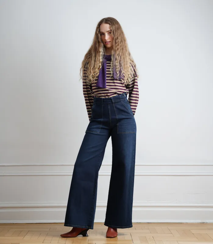 Long Sabrina Wide-Leg Jeans - New York Dark AW26 made by Loup