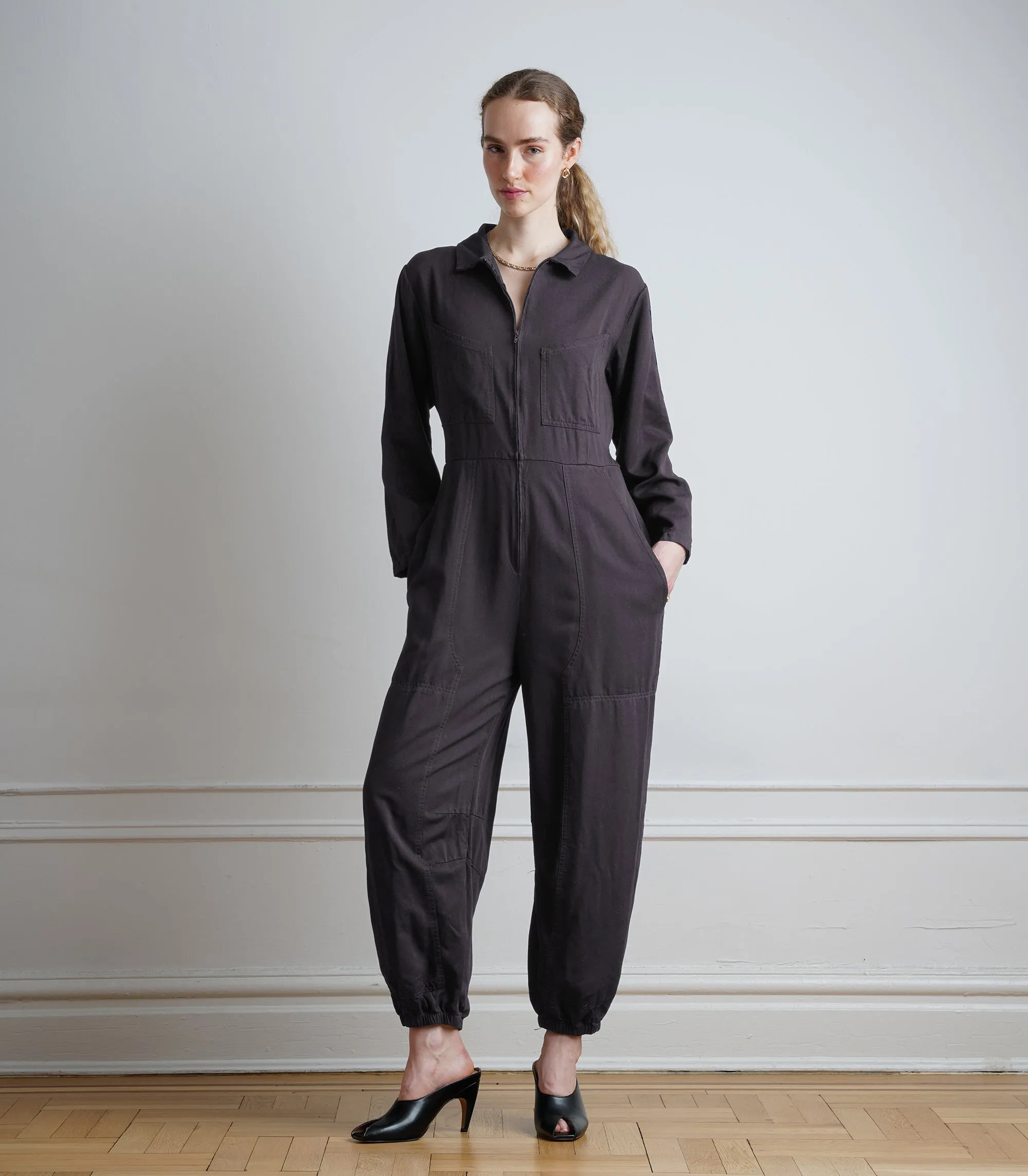 Monique Silky Parachute Jumpsuit - Fig AW26 sold by Loup
