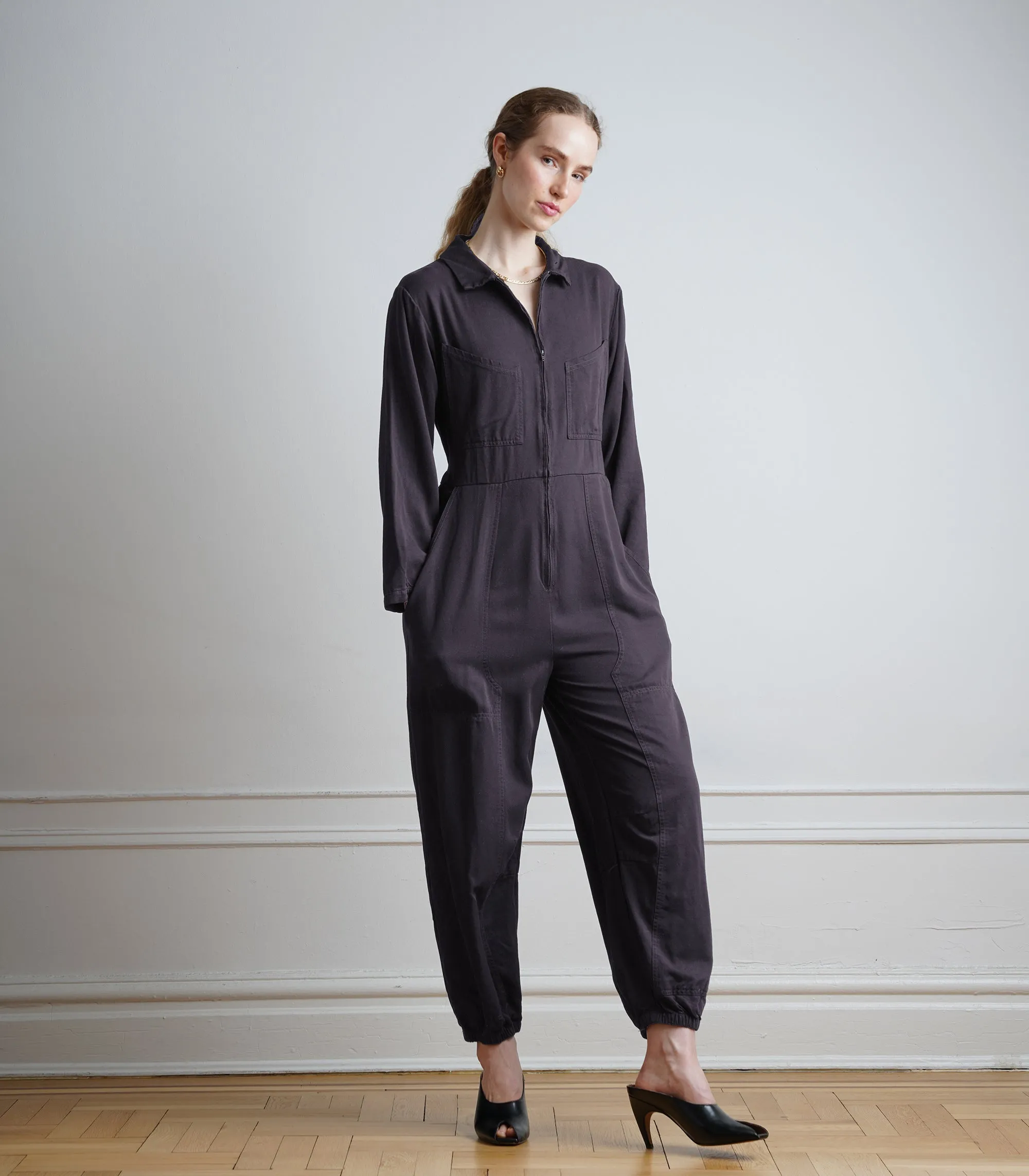 Monique Silky Parachute Jumpsuit - Fig AW26 sold by Loup product image thumbnail 3