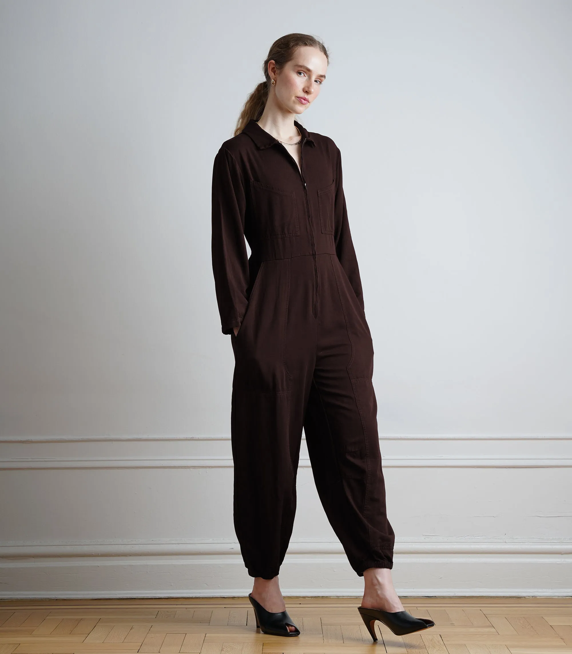 Monique Silky Parachute Jumpsuit - Cacao AW26 sold by Loup product image thumbnail 3