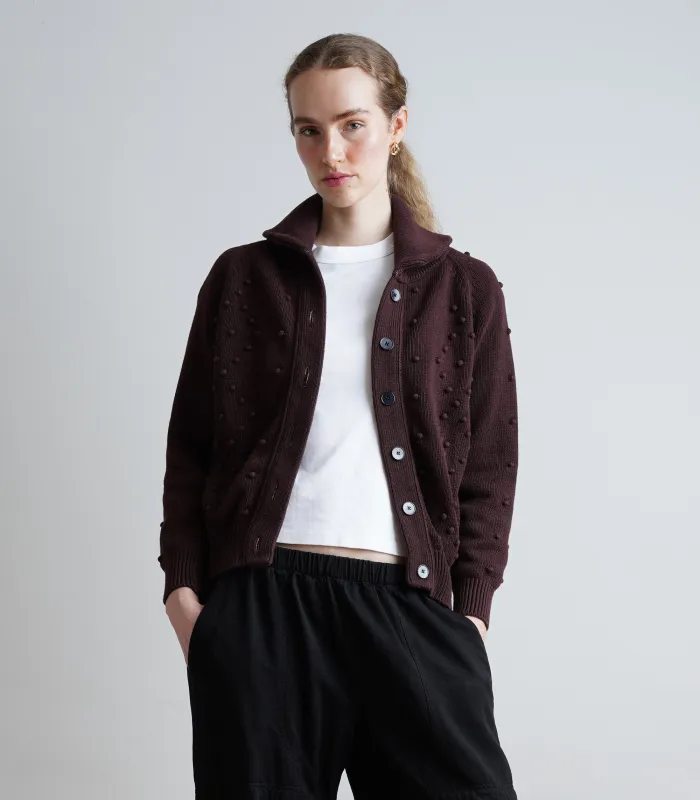 Judi Chunky Cable Knit Cardigan - Cacao AW26 made by Loup