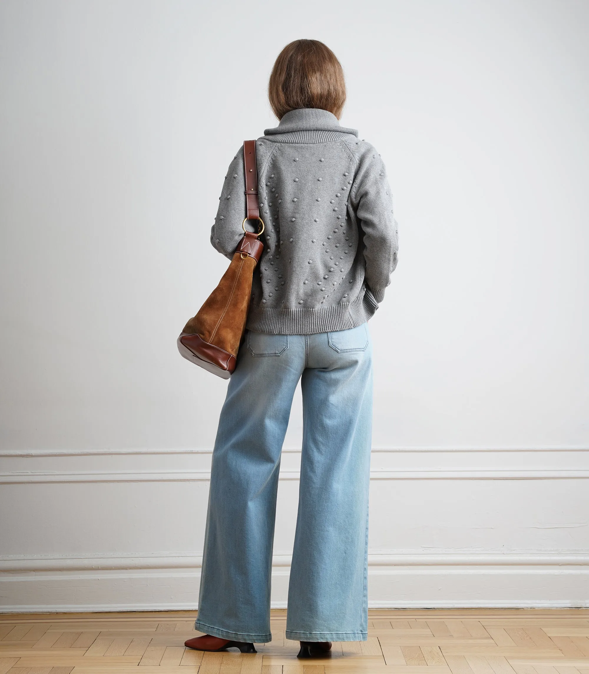 Judi Chunky Cable Knit Cardigan - Heather Gray AW26 sold by Loup product image thumbnail 2