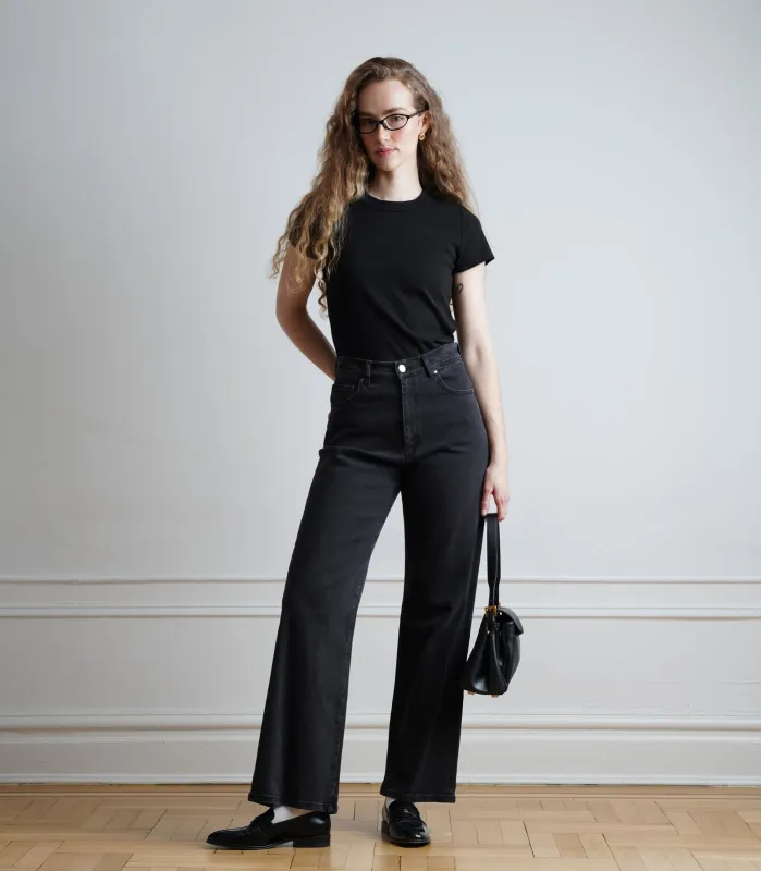 Francois High Rise Wide Leg Jeans - Black AW26 made by Loup