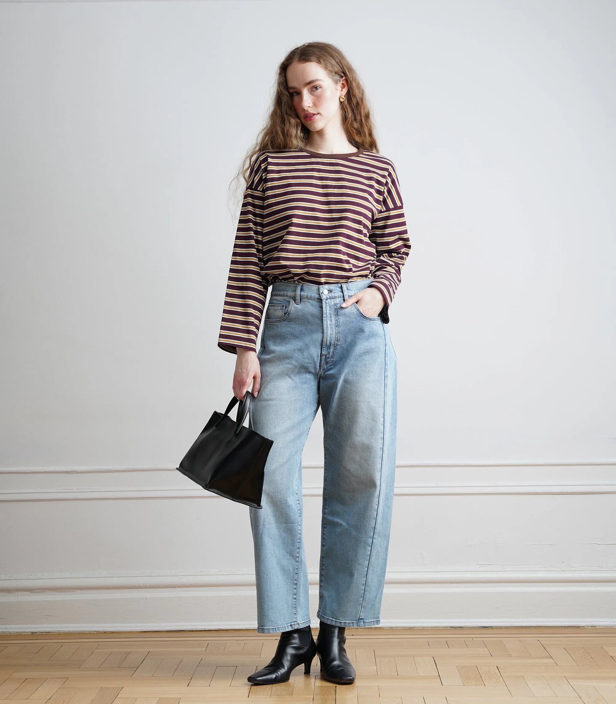 Brent Striped Long Sleeve Tee - Maroon AW26 sold by Loup product image thumbnail 4