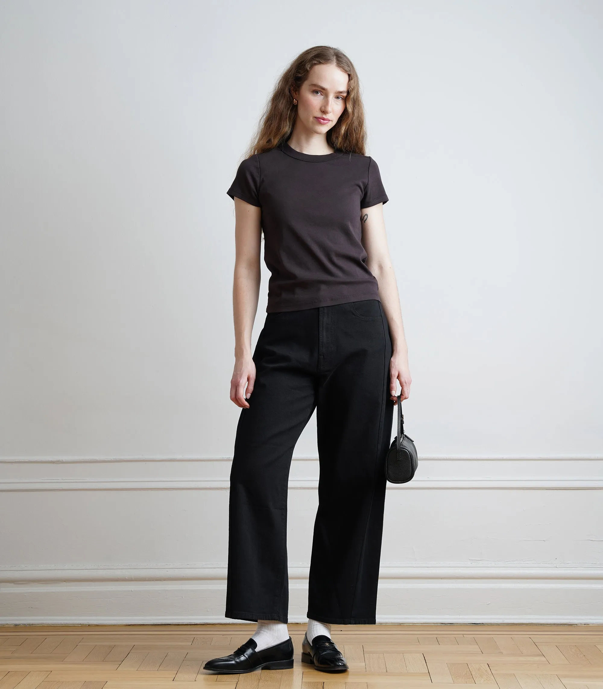 Farrah Cap Sleeve Ribbed Tee - Cacao AW26 sold by Loup product image thumbnail 3