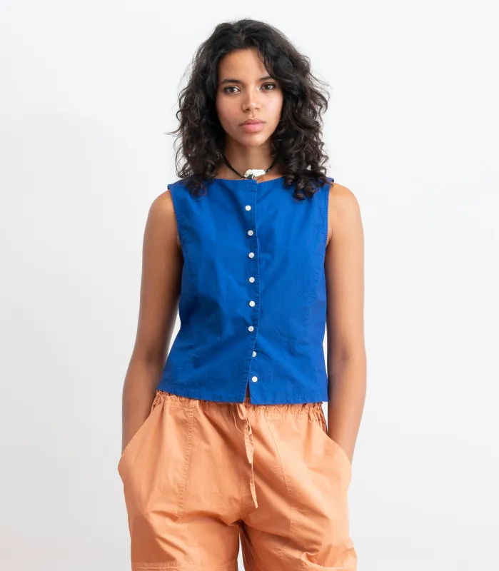 Hannah Cropped Tie Vest - Blueberry SS26 sold by Loup