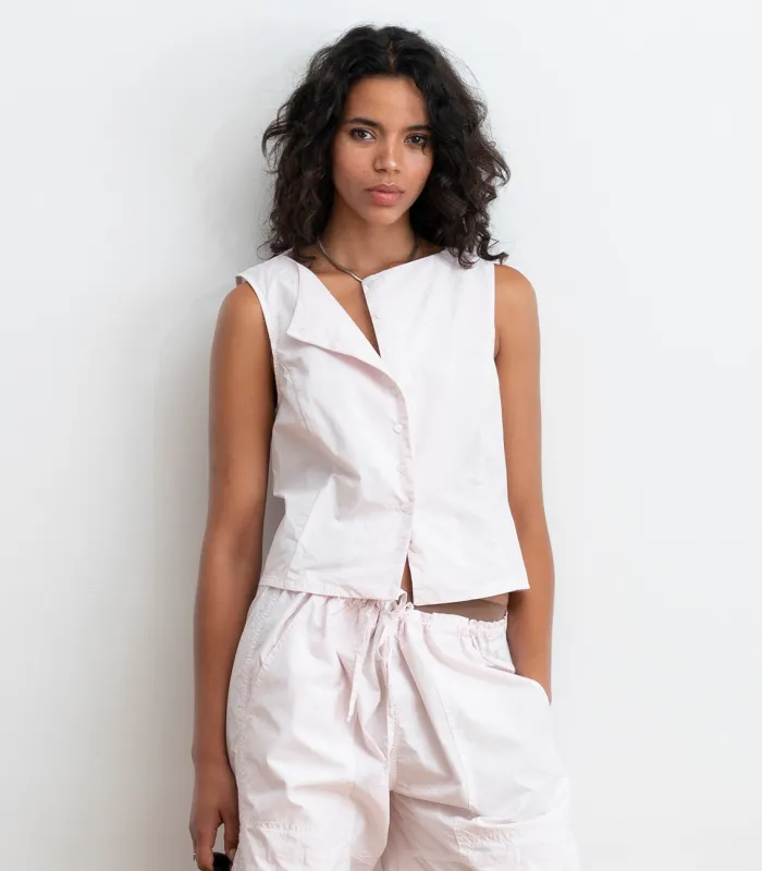 Hannah Cropped Tie Vest - Primrose SS26 made by Loup
