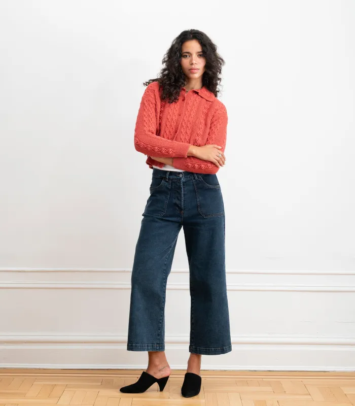 Simone Wide Crop Jeans - New York Dark SS26 made by Loup