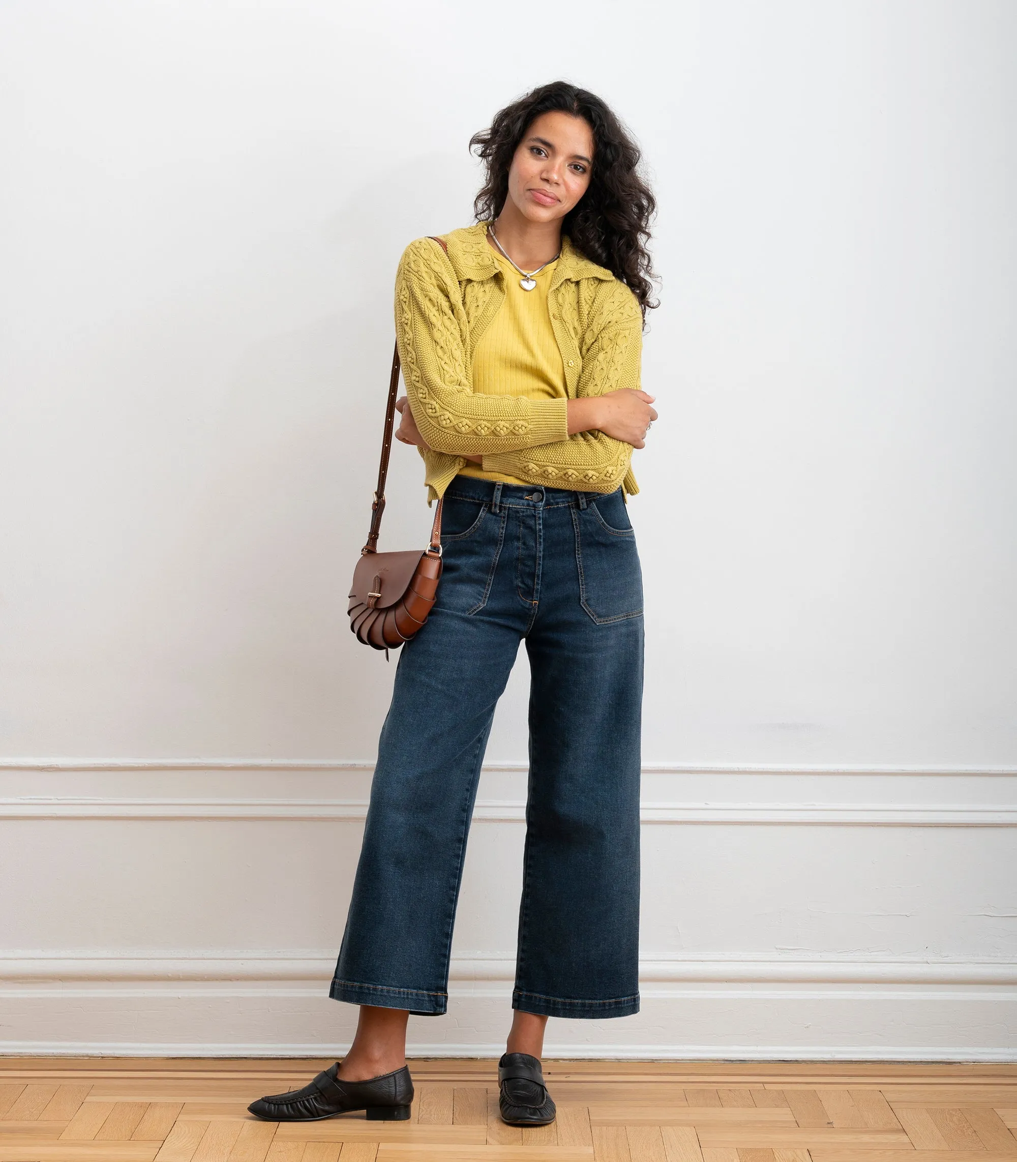 Simone Wide Crop Jeans - Cowboy Wash sold by Loup