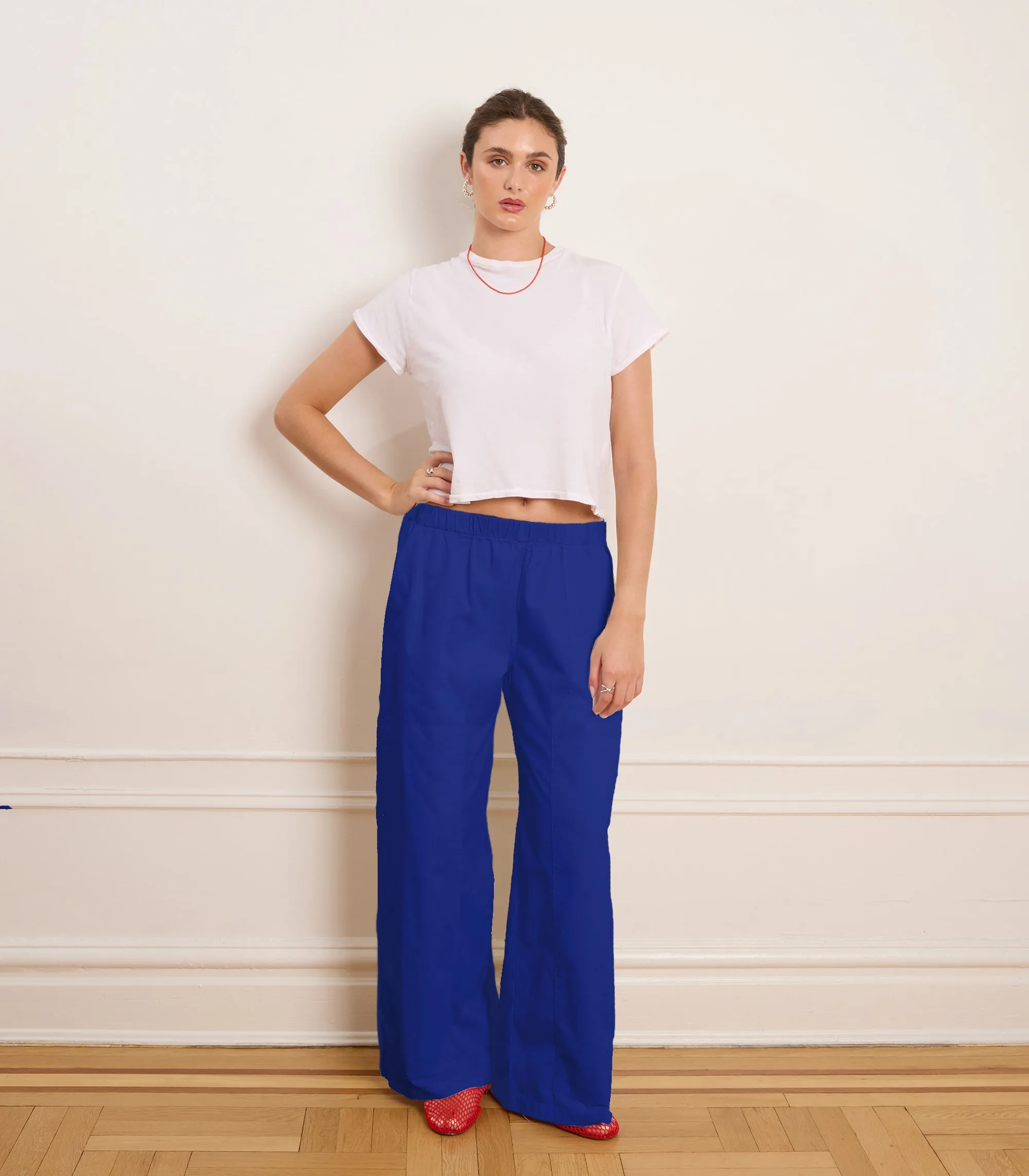 Rachel Elastic Waist Carpenter Pants - BLUEBERRY sold by Loup
