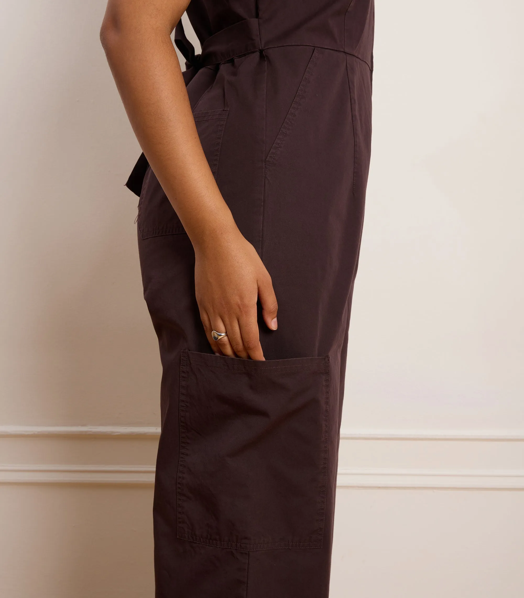 Bella Short Sleeve Cargo Jumpsuit - Dark Cocoa sold by Loup product image thumbnail 3