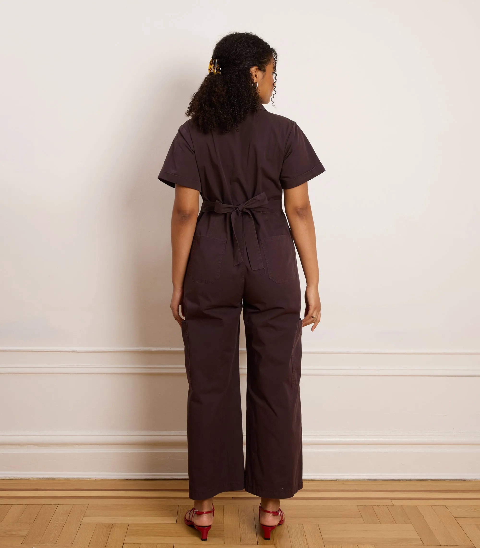 Bella Short Sleeve Cargo Jumpsuit - Dark Cocoa sold by Loup product image thumbnail 2