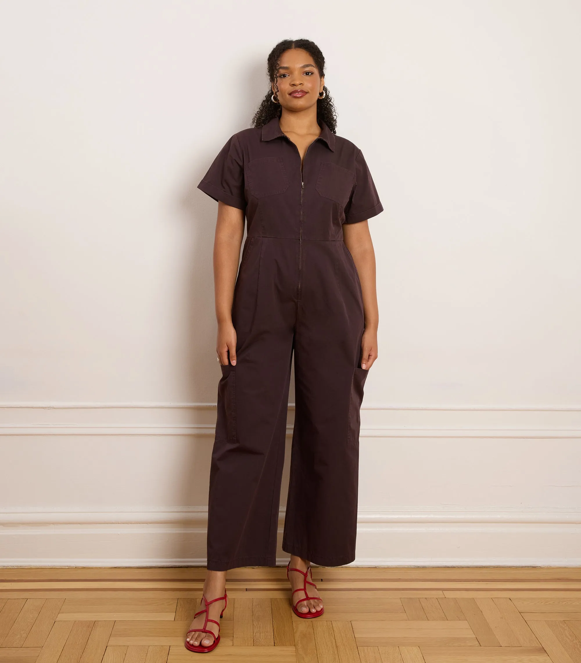 Bella Short Sleeve Cargo Jumpsuit - Dark Cocoa sold by Loup product image thumbnail 5