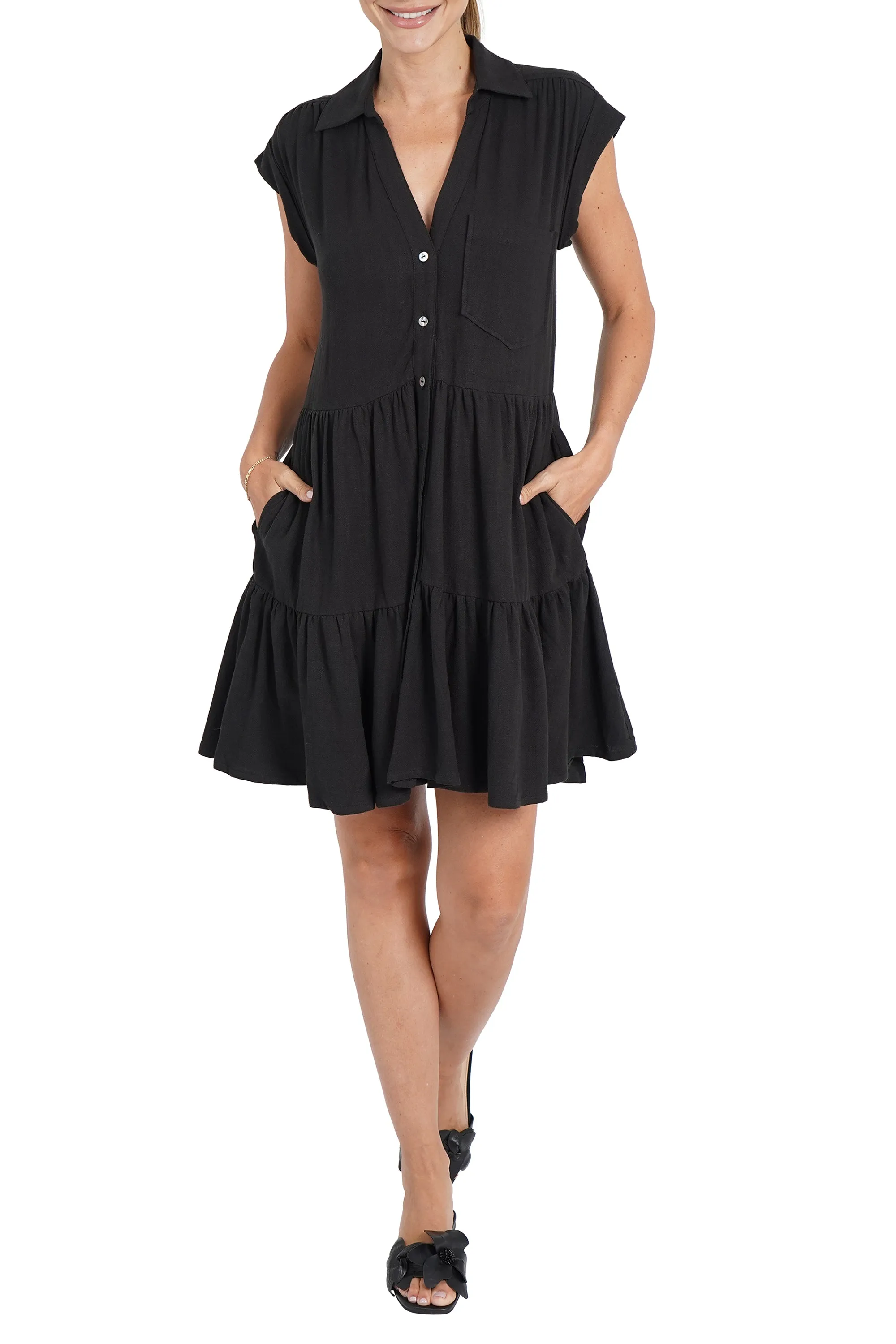 Karla Linen Blend Short Shirtdress sold by Love Token product image thumbnail 5