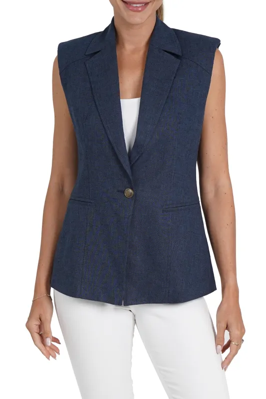 Polly Linen Blend Vest sold by Love Token