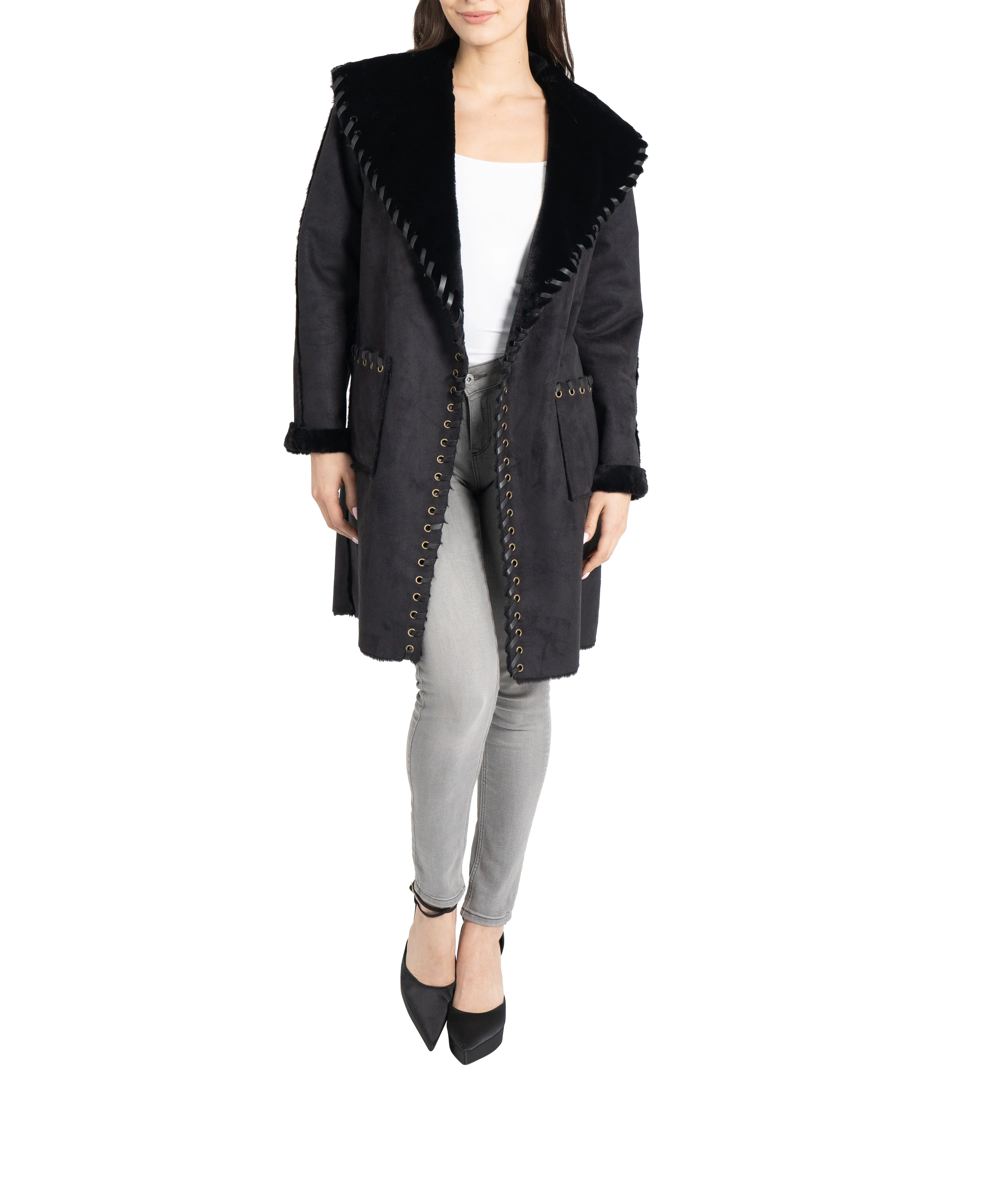 Talita Faux Suede/Fur Coat sold by Love Token product image thumbnail 3