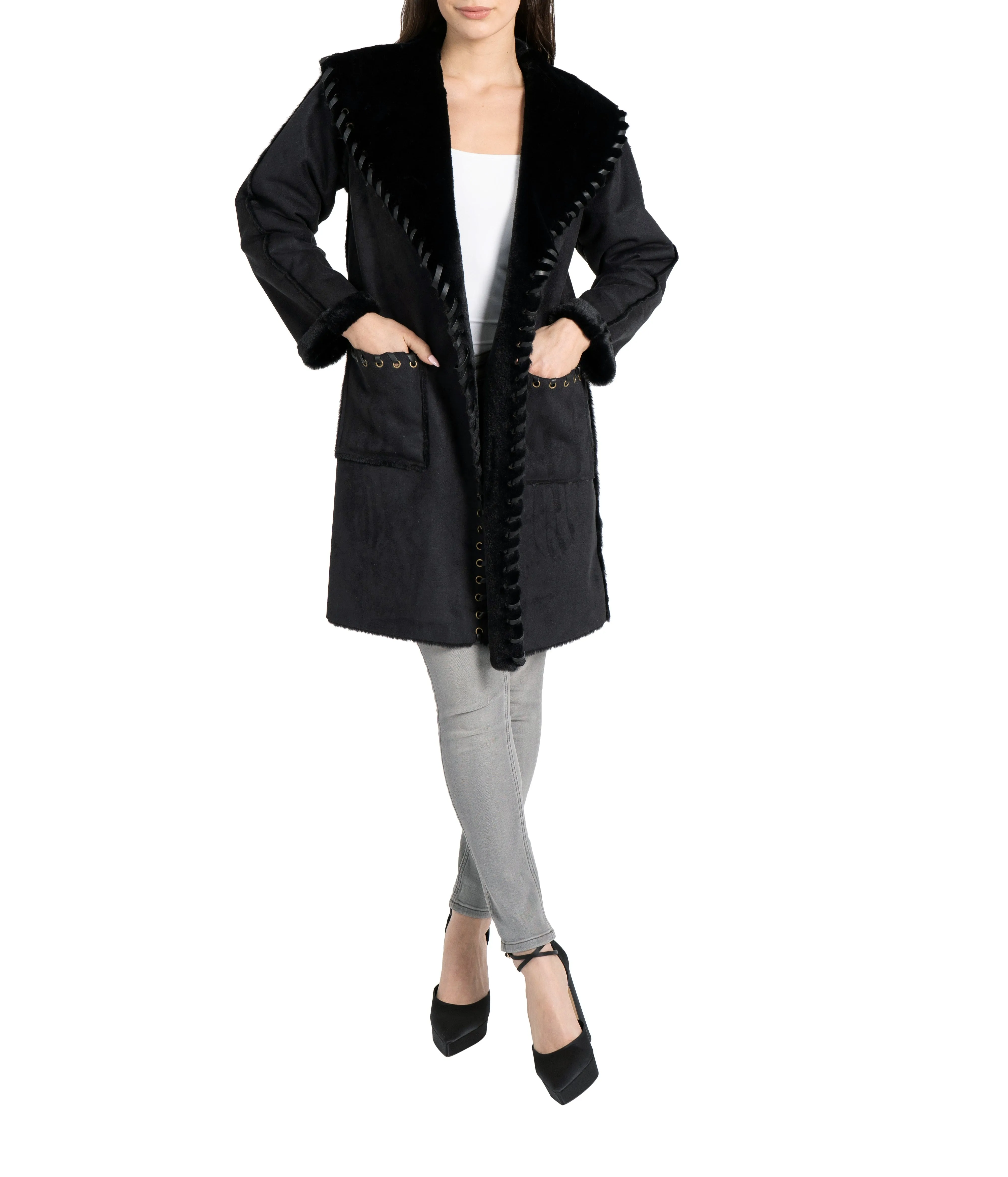 Talita Faux Suede/Fur Coat sold by Love Token product image thumbnail 2