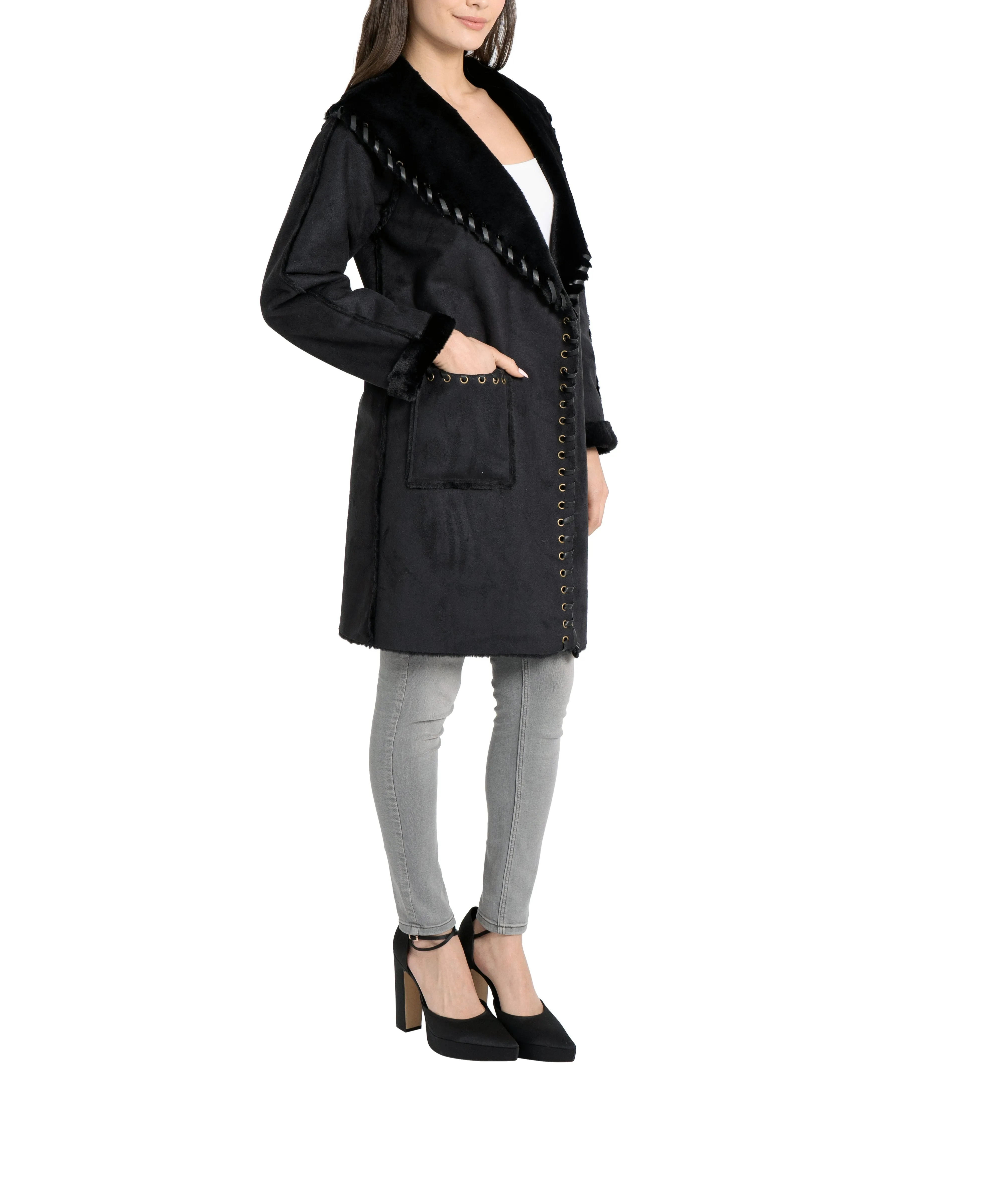 Talita Faux Suede/Fur Coat sold by Love Token product image thumbnail 5