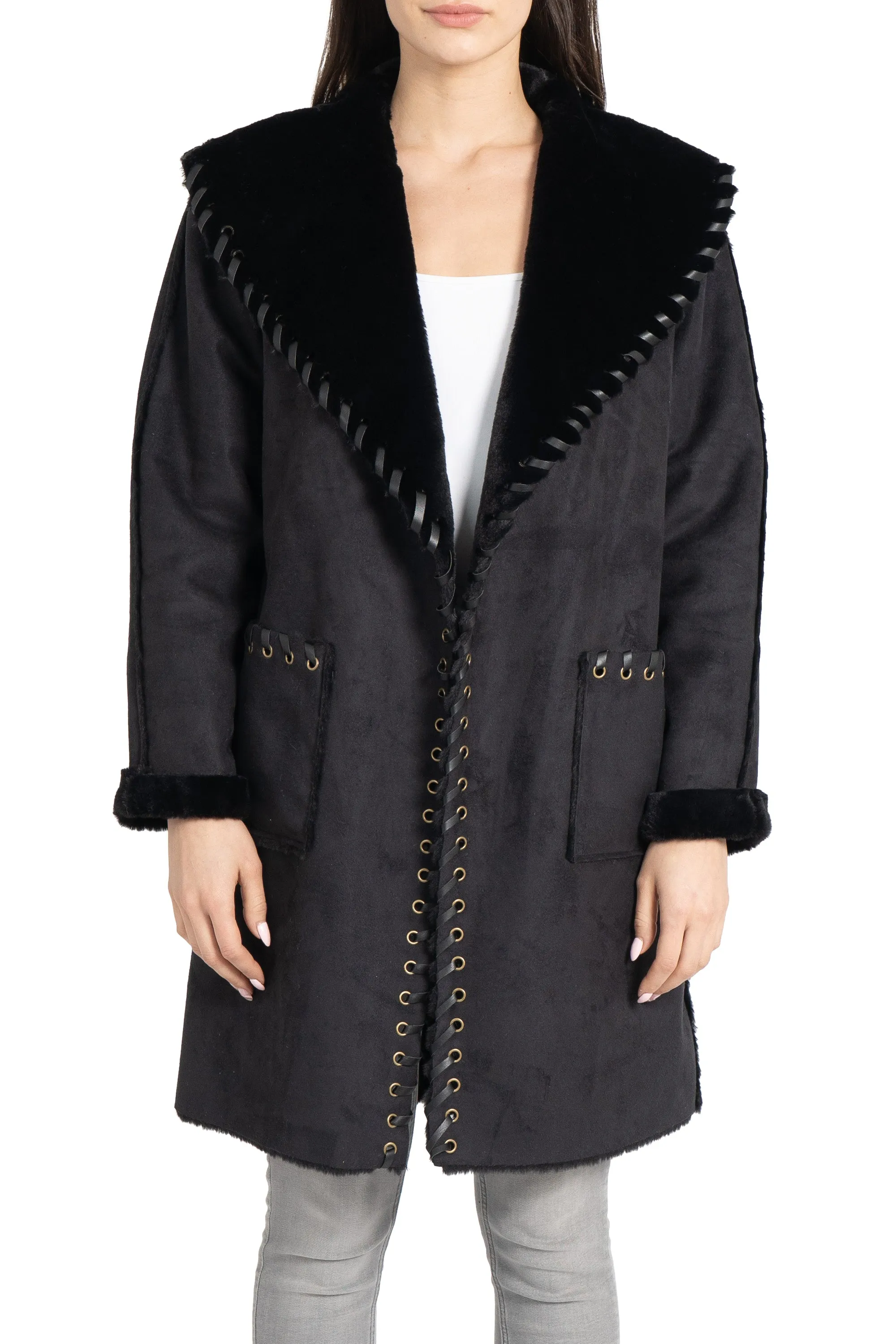 Talita Faux Suede/Fur Coat sold by Love Token