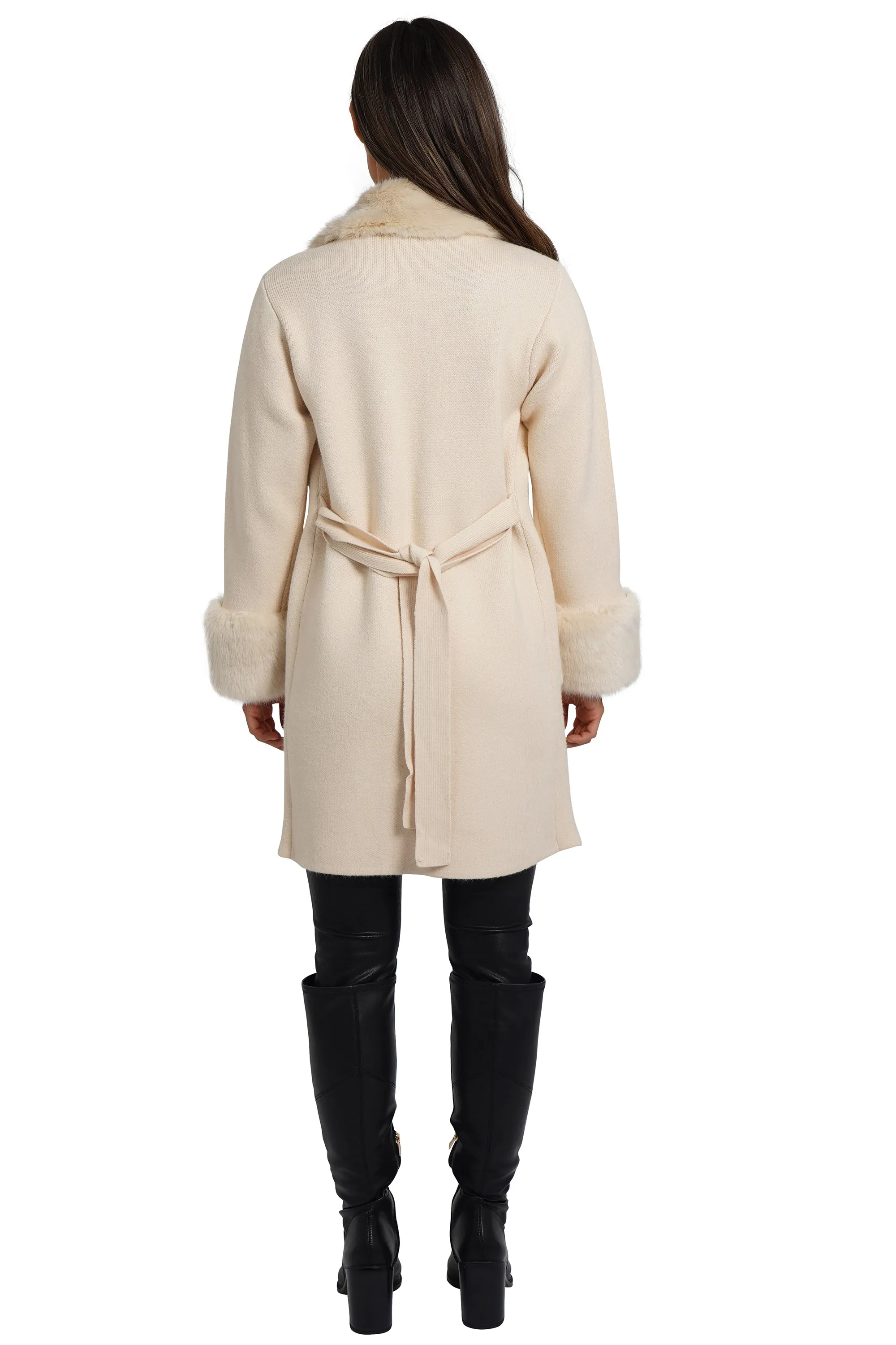 Shannon Cardigan with Faux Fur Collar sold by Love Token product image thumbnail 4