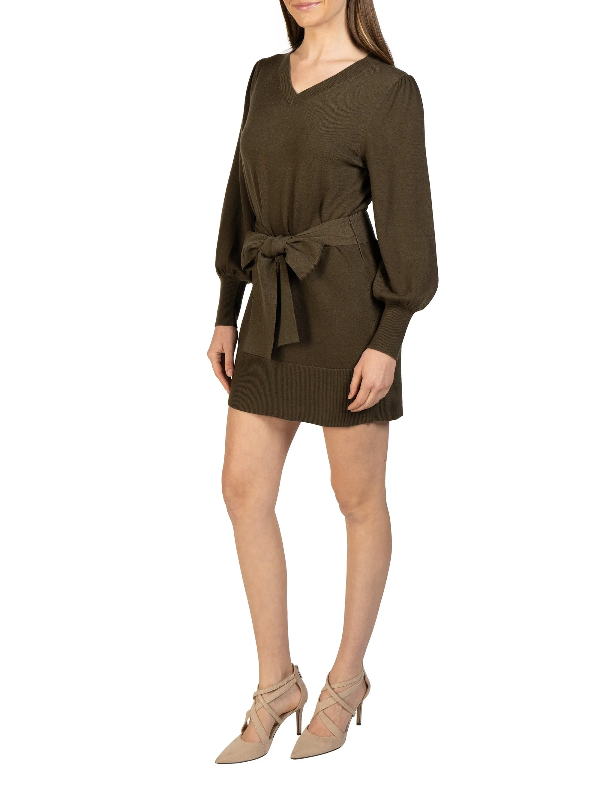 Short Knit Sweater Dress with Tie sold by Love Token product image thumbnail 3