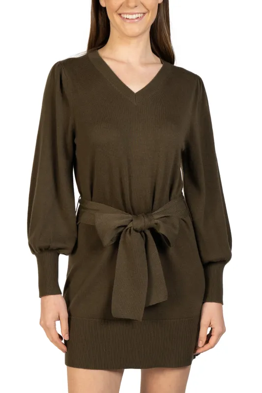 Short Knit Sweater Dress with Tie sold by Love Token