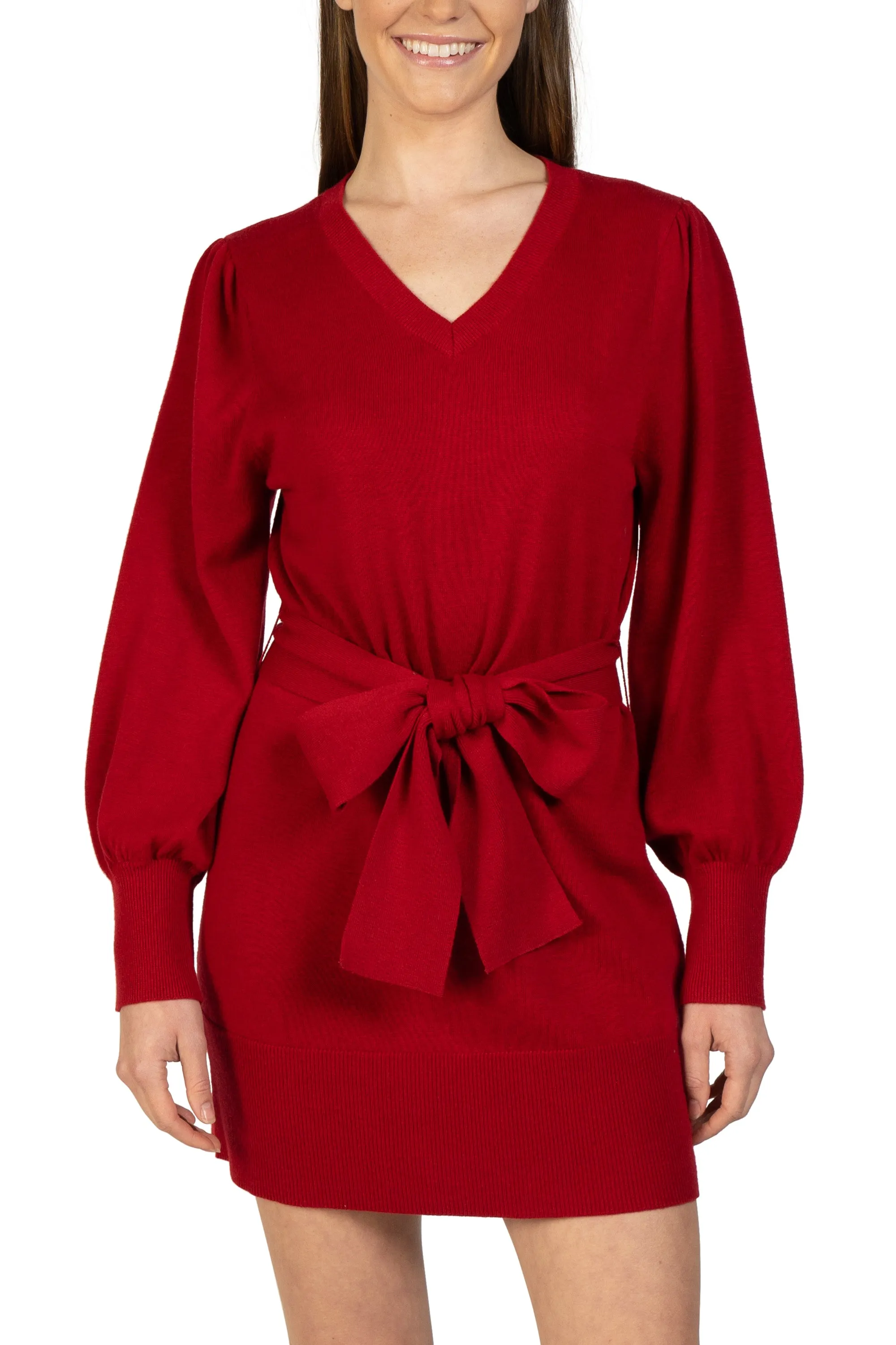 Short Knit Sweater Dress with Tie sold by Love Token product image thumbnail 5